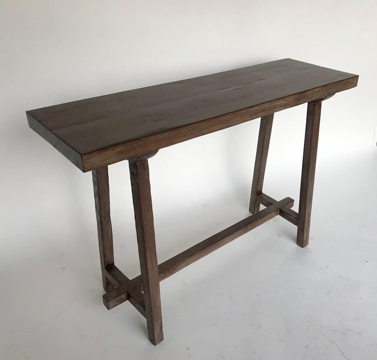 Reclaimed Douglas fir console with a two inch thick top. This piece is available off the floor but can also be made in custom sizes.
Made in Los Angeles by Dos Gallos Studio.