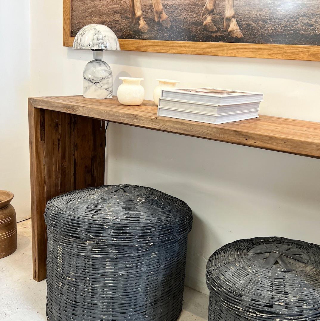 This console emphasizes the organic simplicity and charm of reclaimed wood. Exuding contemporary minimalism as well as raw nature through visible wood grain, this piece is diversely practical and functional.