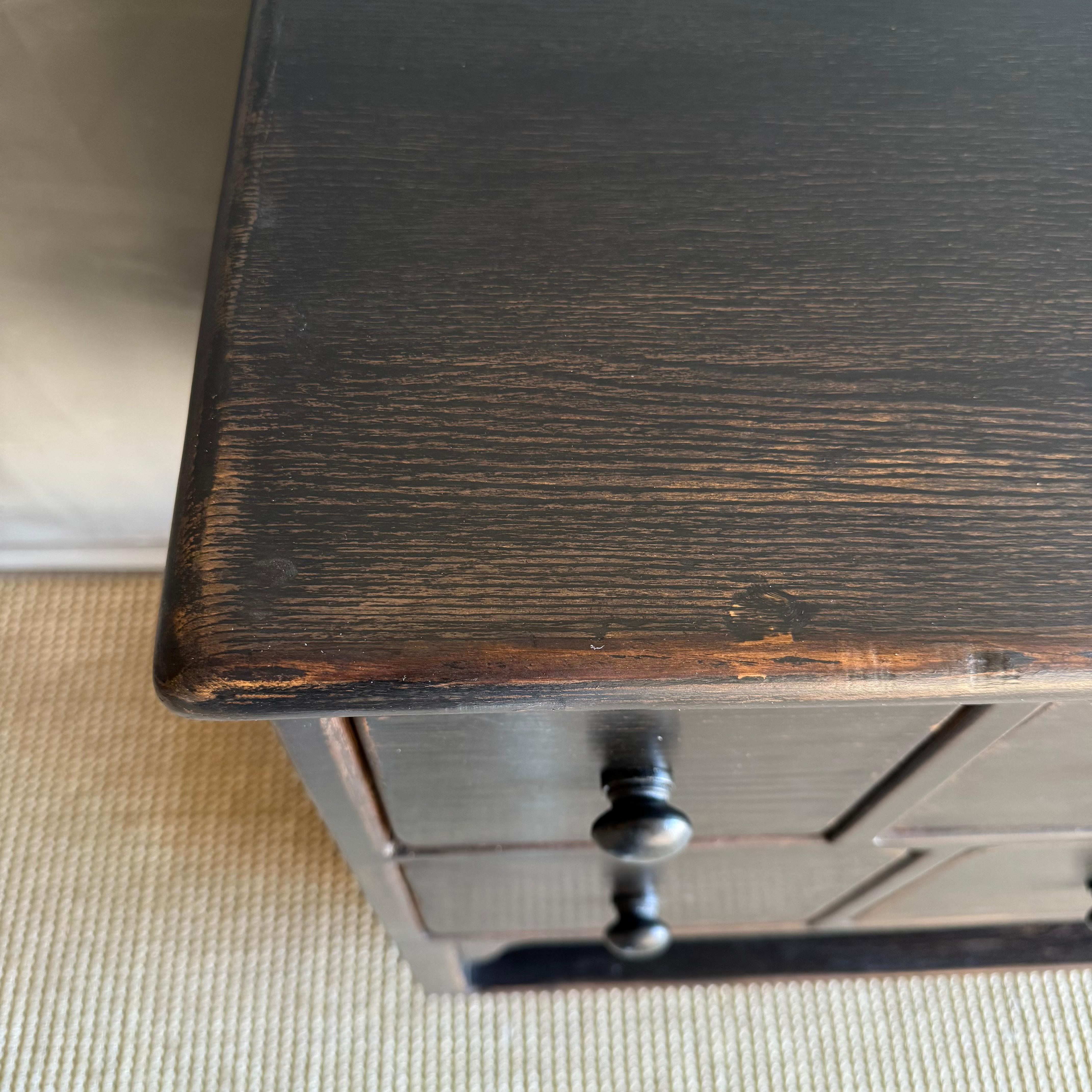 Reclaimed Wood Console Table with 18 Drawers For Sale 9