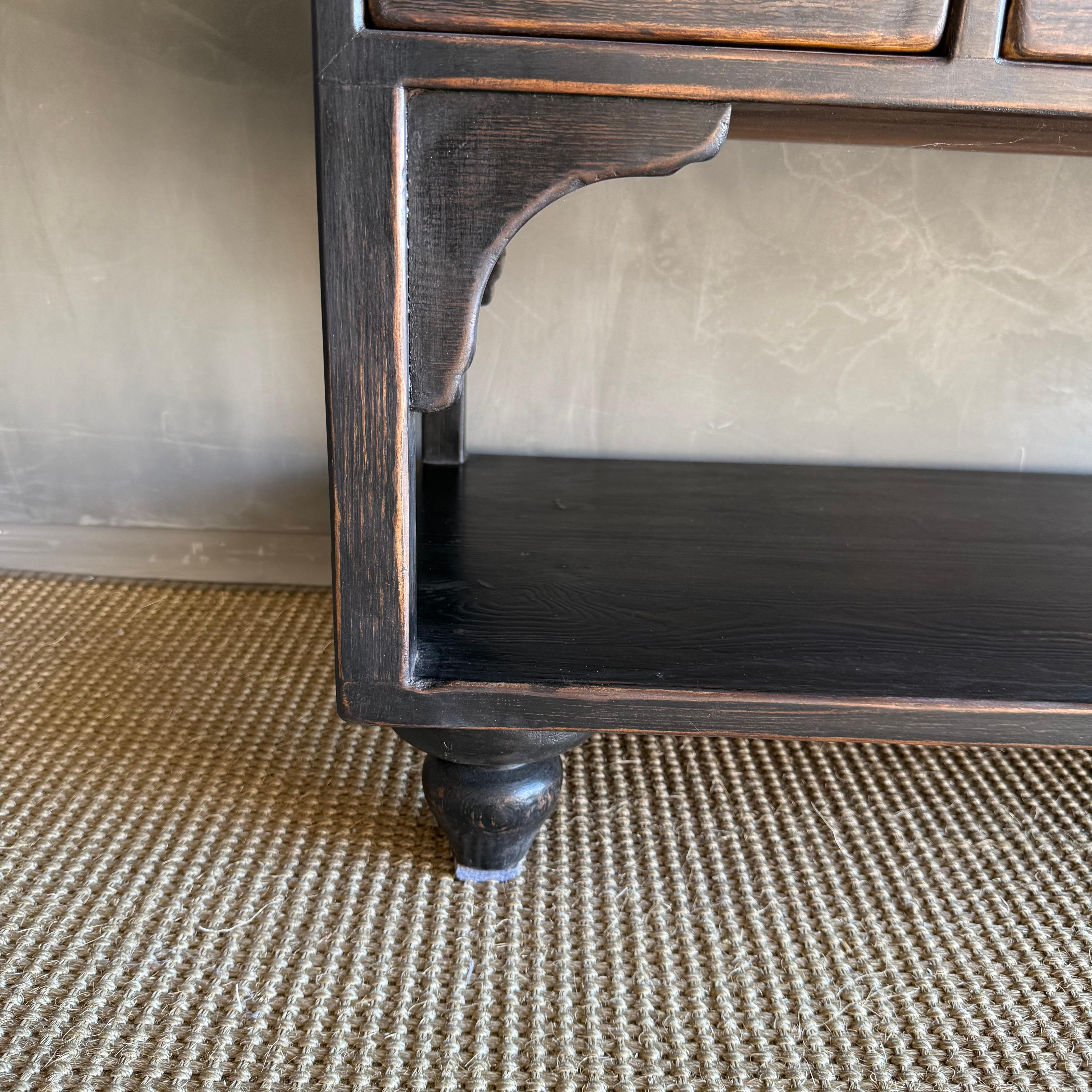 Reclaimed Wood Console Table with 18 Drawers For Sale 10