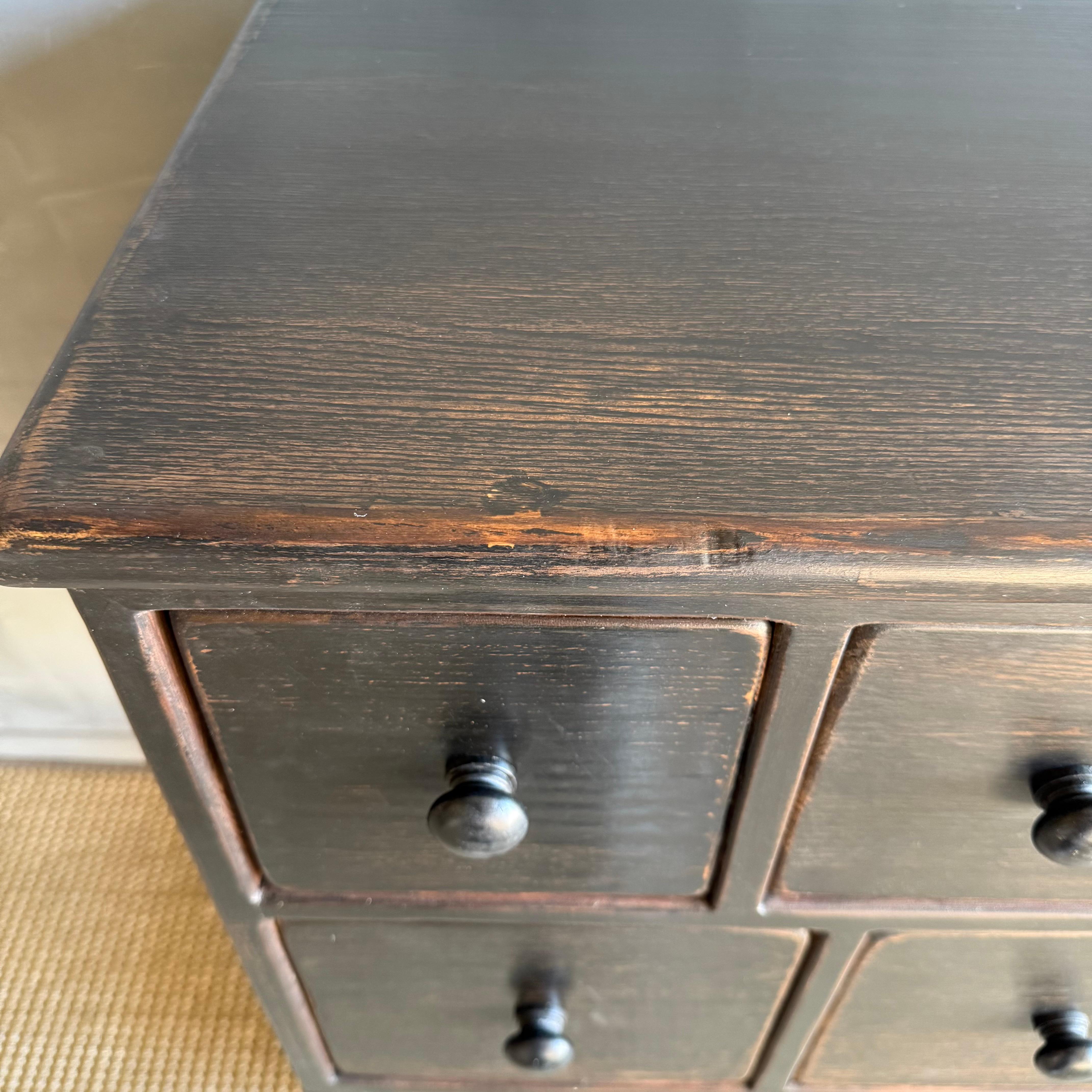 Reclaimed Wood Console Table with 18 Drawers For Sale 1