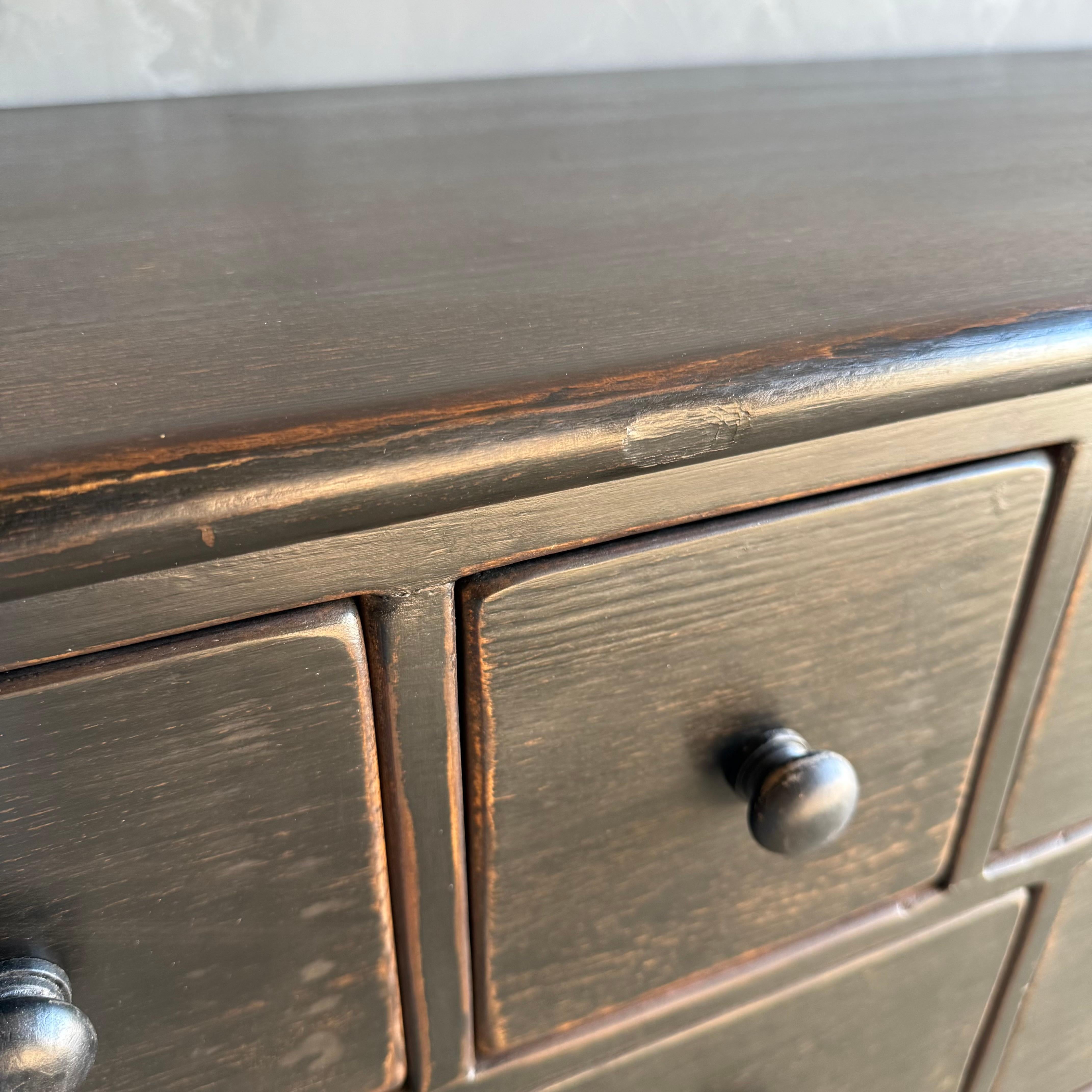 Reclaimed Wood Console Table with 18 Drawers For Sale 2
