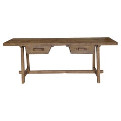 Reclaimed Wood Console with Antique Measuring Box Drawers