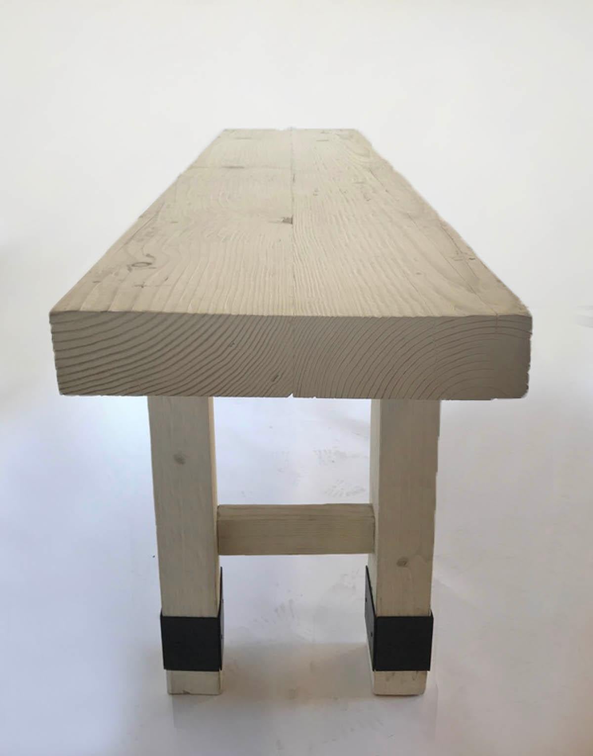 American Reclaimed Wood Console with Iron Banding