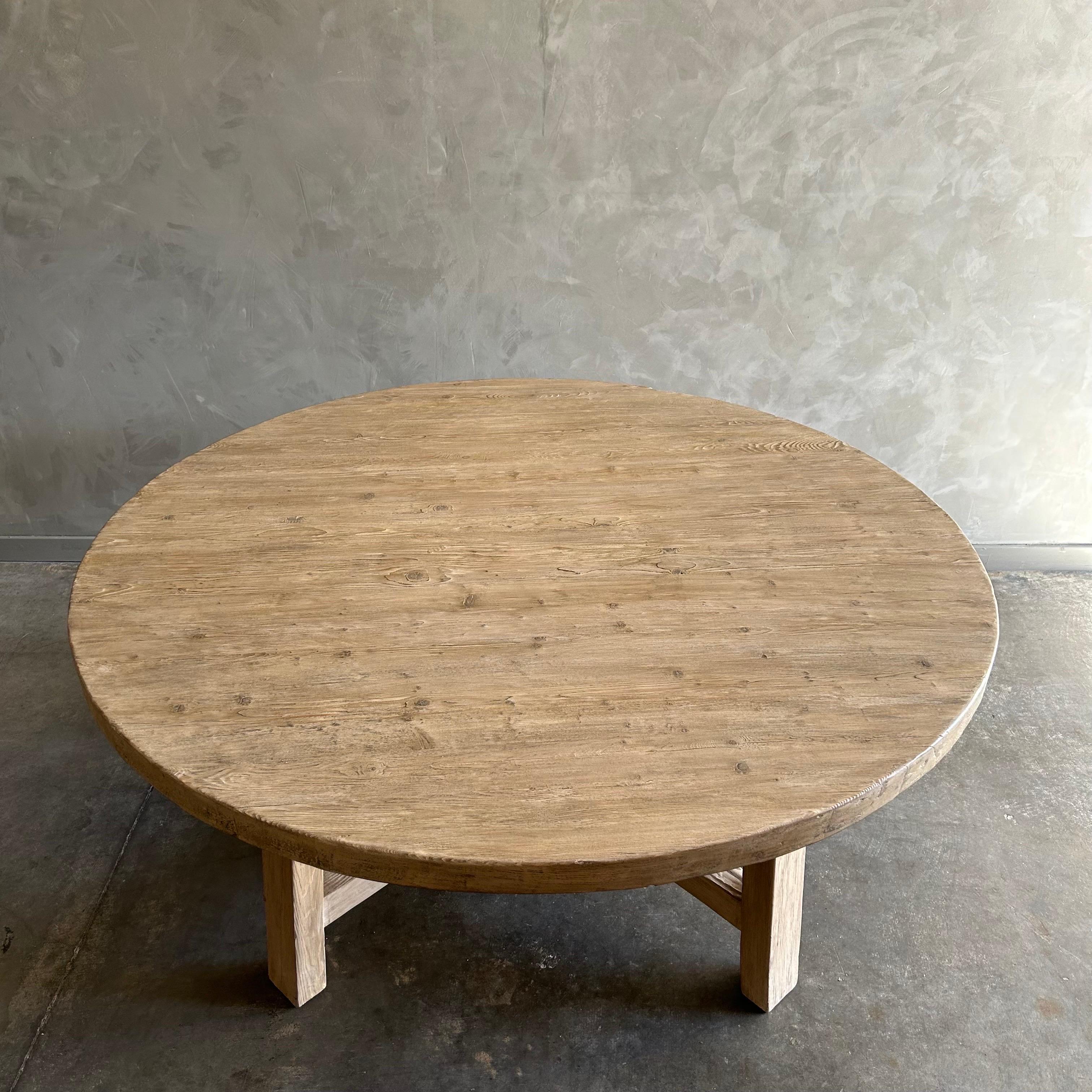 Organic Modern Reclaimed Wood Dining Table in Natural Wood Finish 71