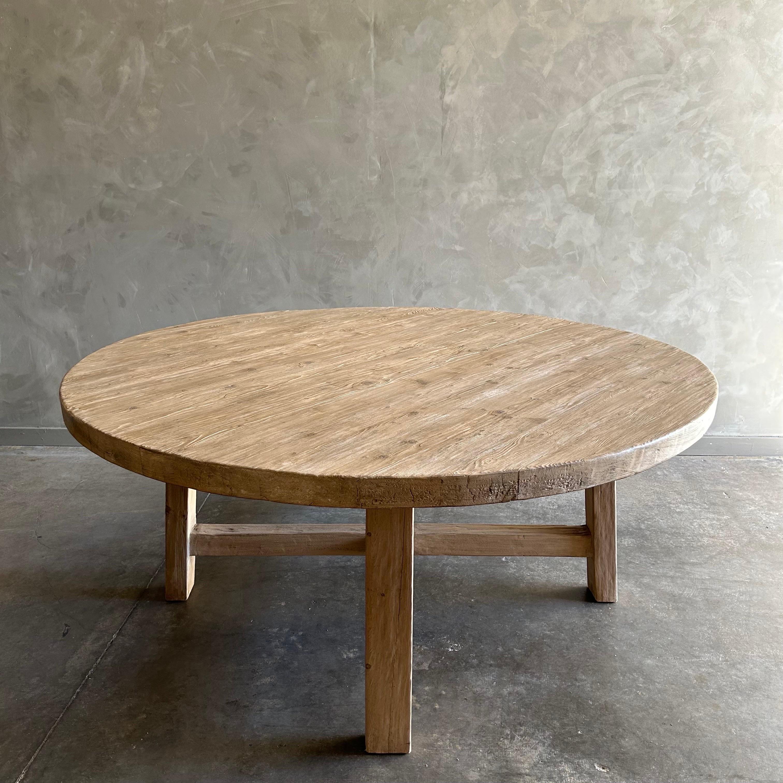 XXIe siècle et contemporain Table de salle à manger en bois récupéré, fini Wood Wood Naturel 71