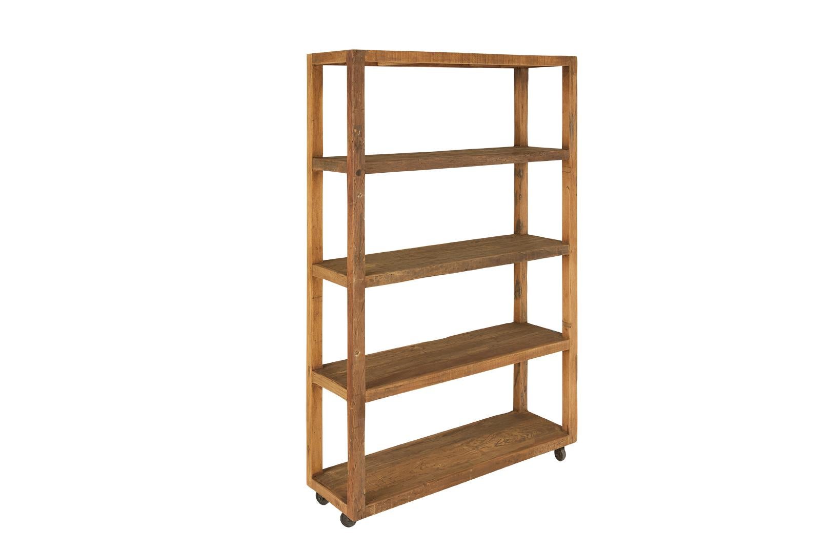 Rustico Etagere in Wood recuperato su rotelle in vendita