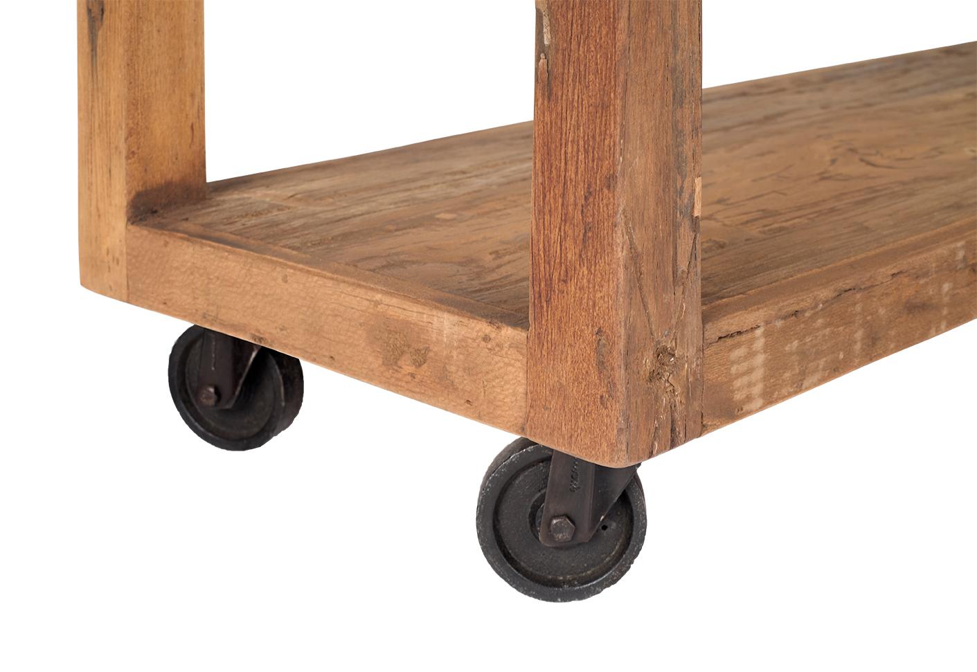 Etagere in Wood recuperato su rotelle In condizioni buone in vendita a Dallas, TX