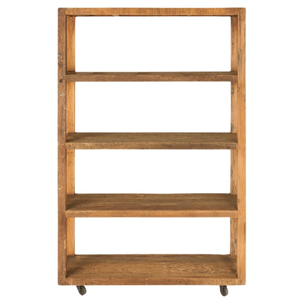Reclaimed Wood Etagere on Casters