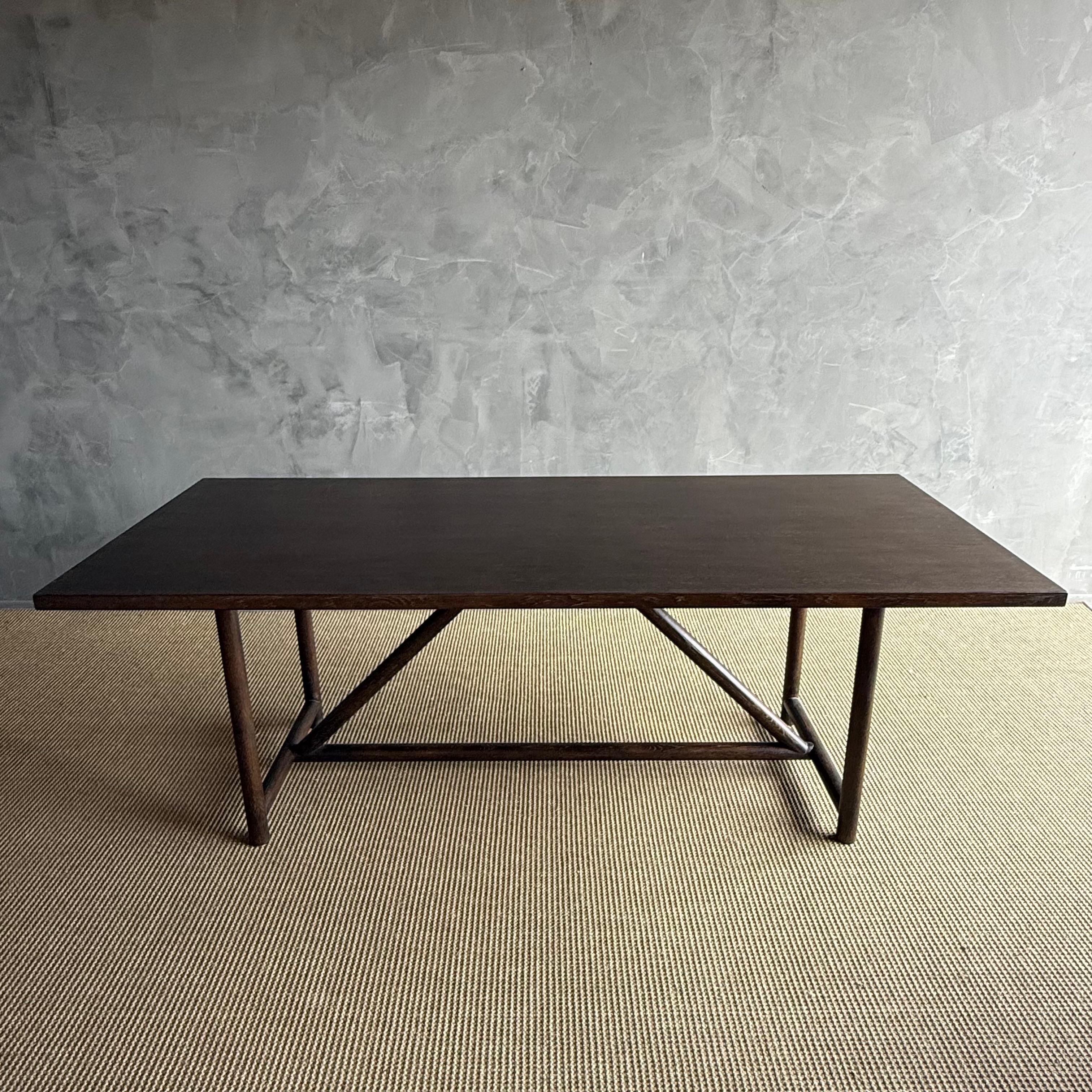 XXIe siècle et contemporain Table de salle à manger en bois recyclé Oak Oak 84 en vente