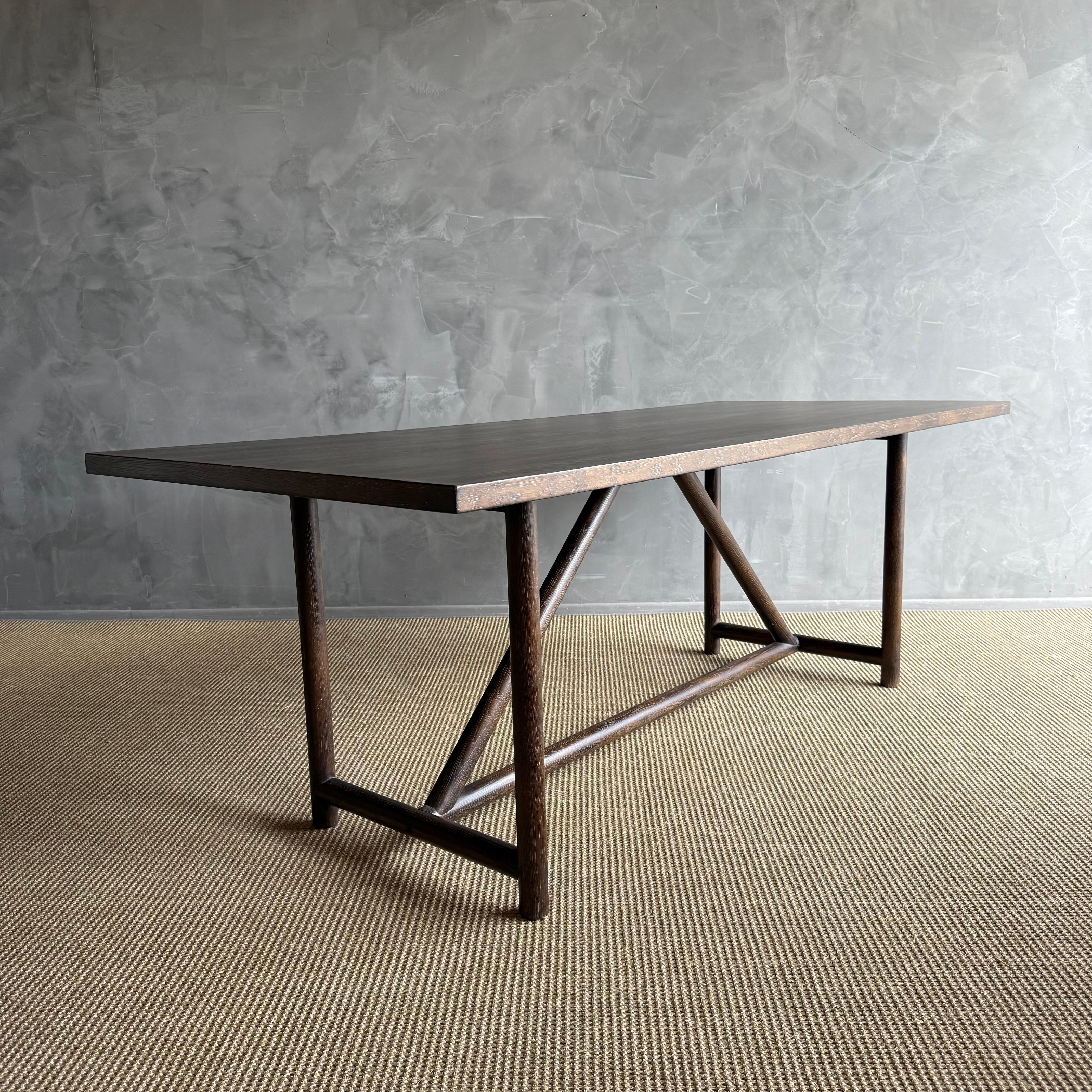 Chêne Table de salle à manger en bois recyclé Oak Oak 84 en vente
