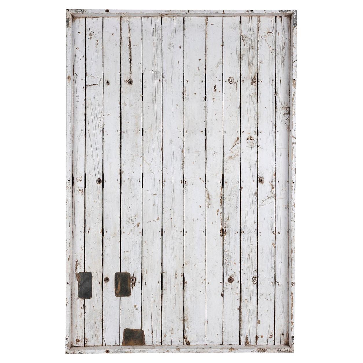 Reclaimed Wood Panel in Original White Paint Patina  For Sale