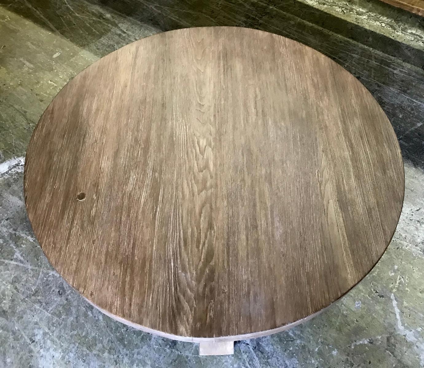 Contemporary Reclaimed Wood Round Coffee Table
