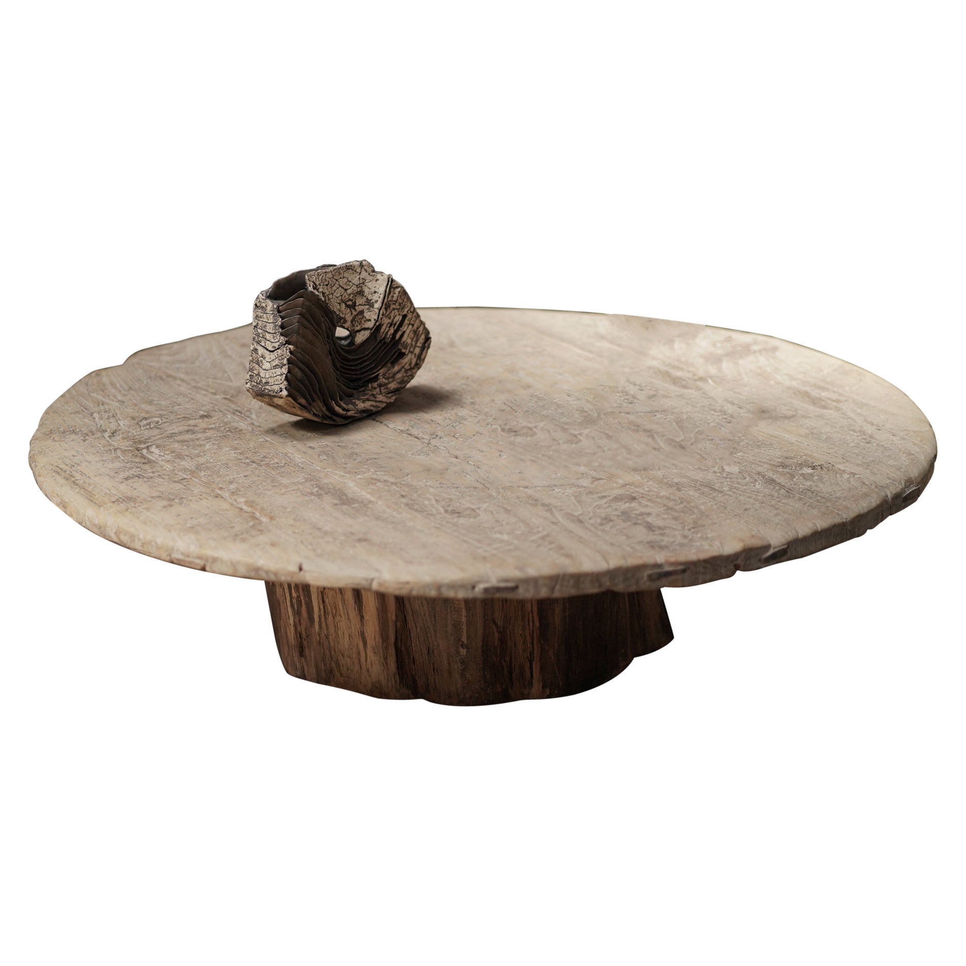 Tavolino da caffè rotondo in Wood Reclaimed Wood in vendita