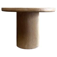 Tavolo da pranzo rotondo con base a canne in legno di recupero