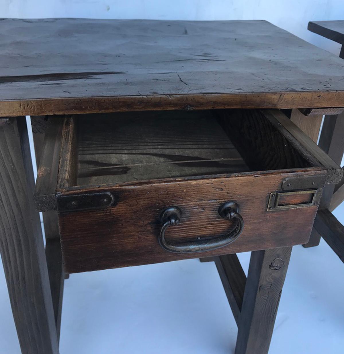 Reclaimed Wood Side Tables or Nightstands with Drawers 2