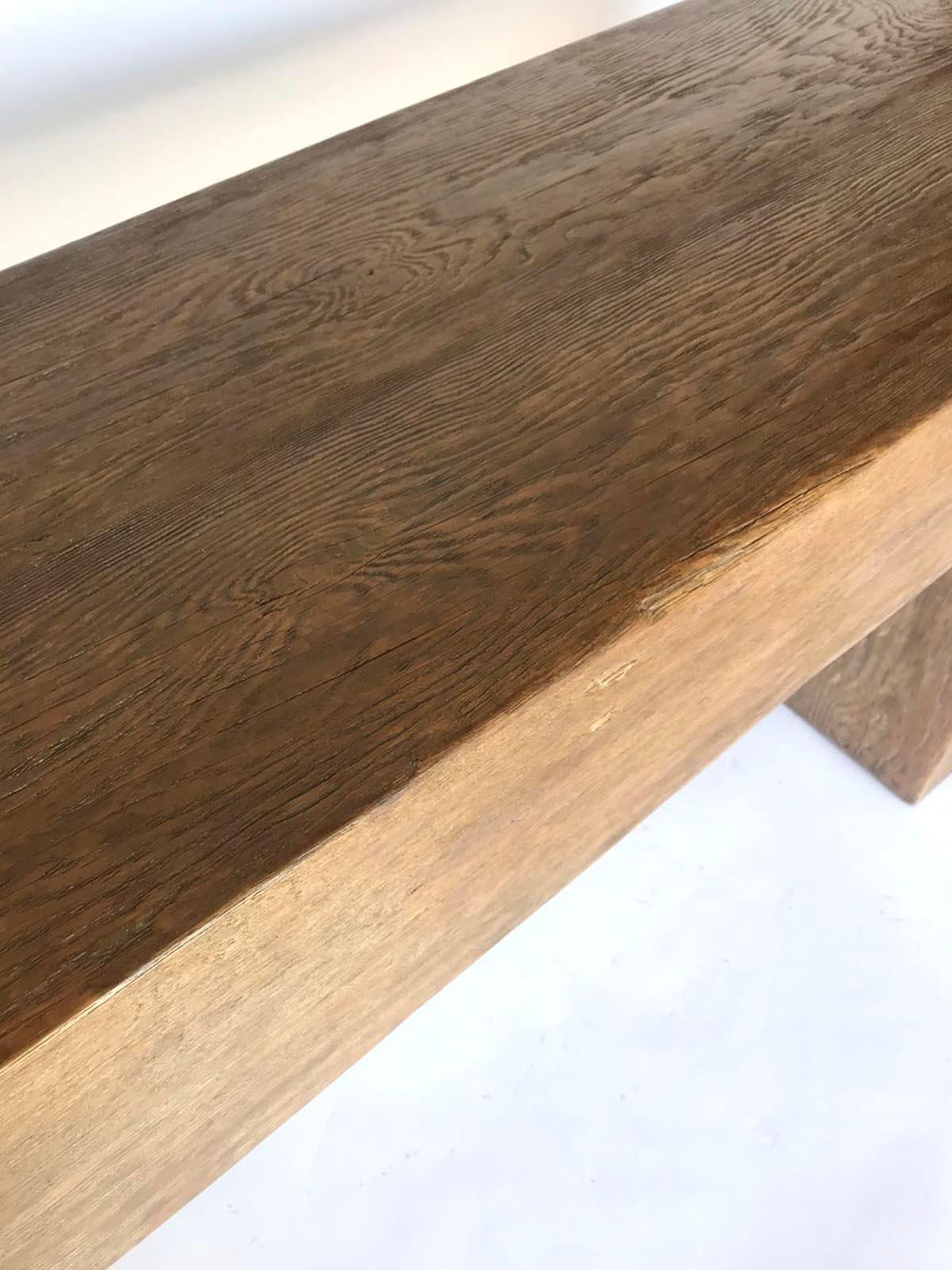Reclaimed Wood Waterfall Console by Dos Gallos Studio - AVAILABLE NOW! For Sale 1