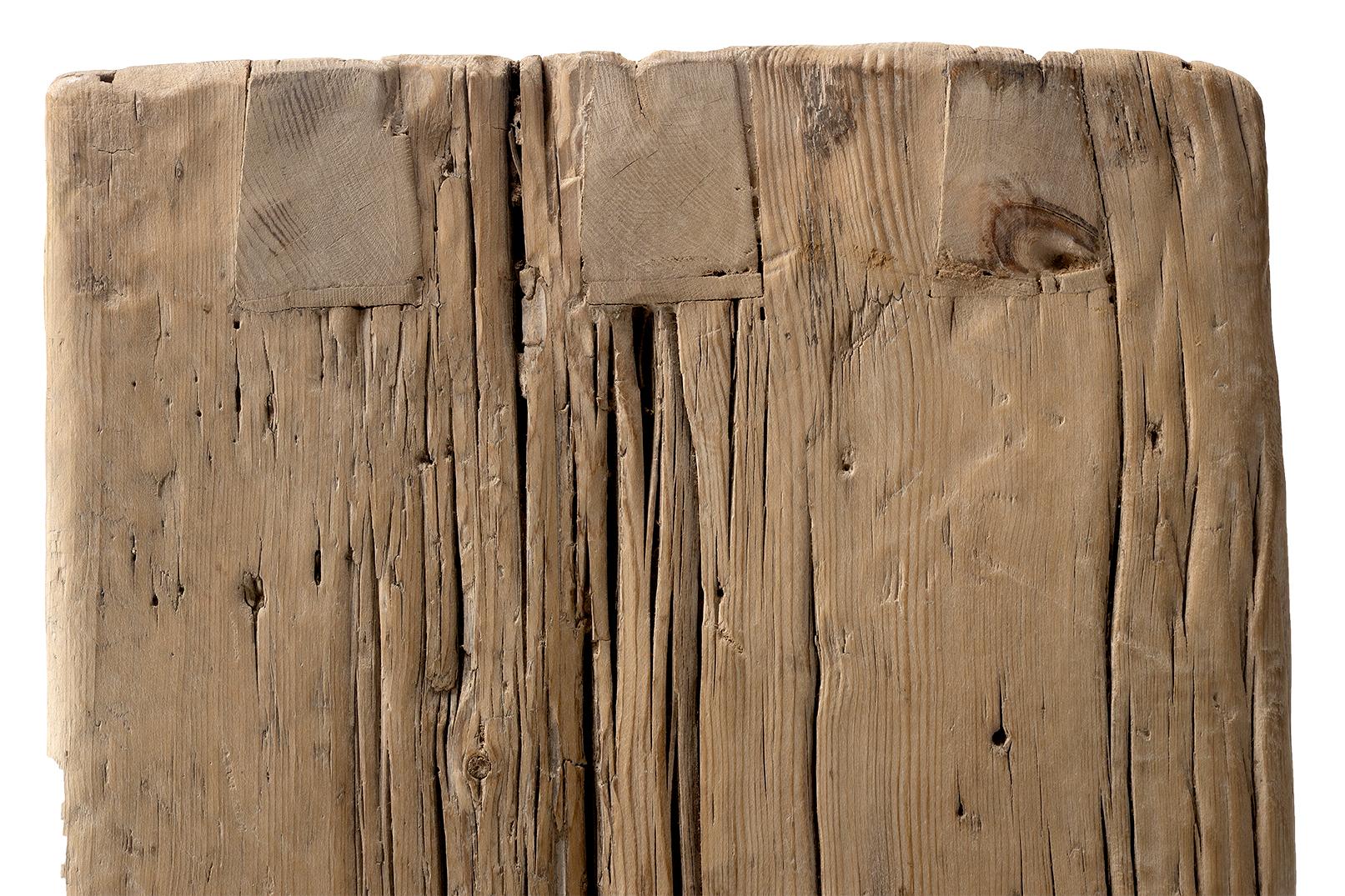 Reclaimed Wood Waterfall Console In Good Condition For Sale In Dallas, TX