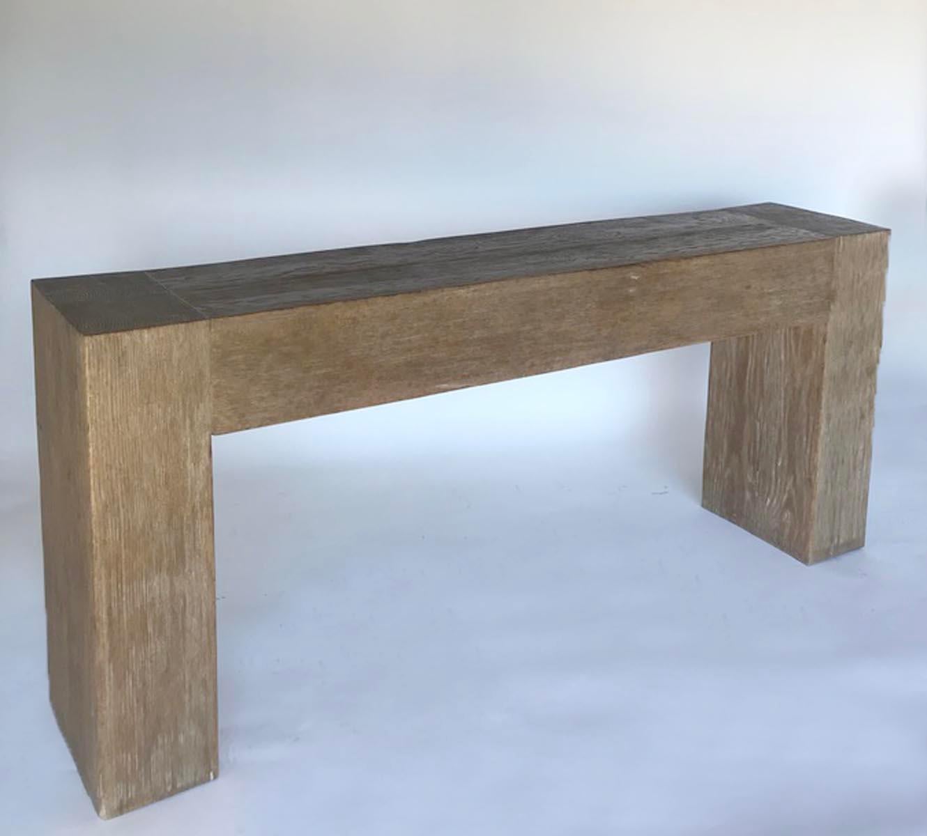 wooden waterfall console table