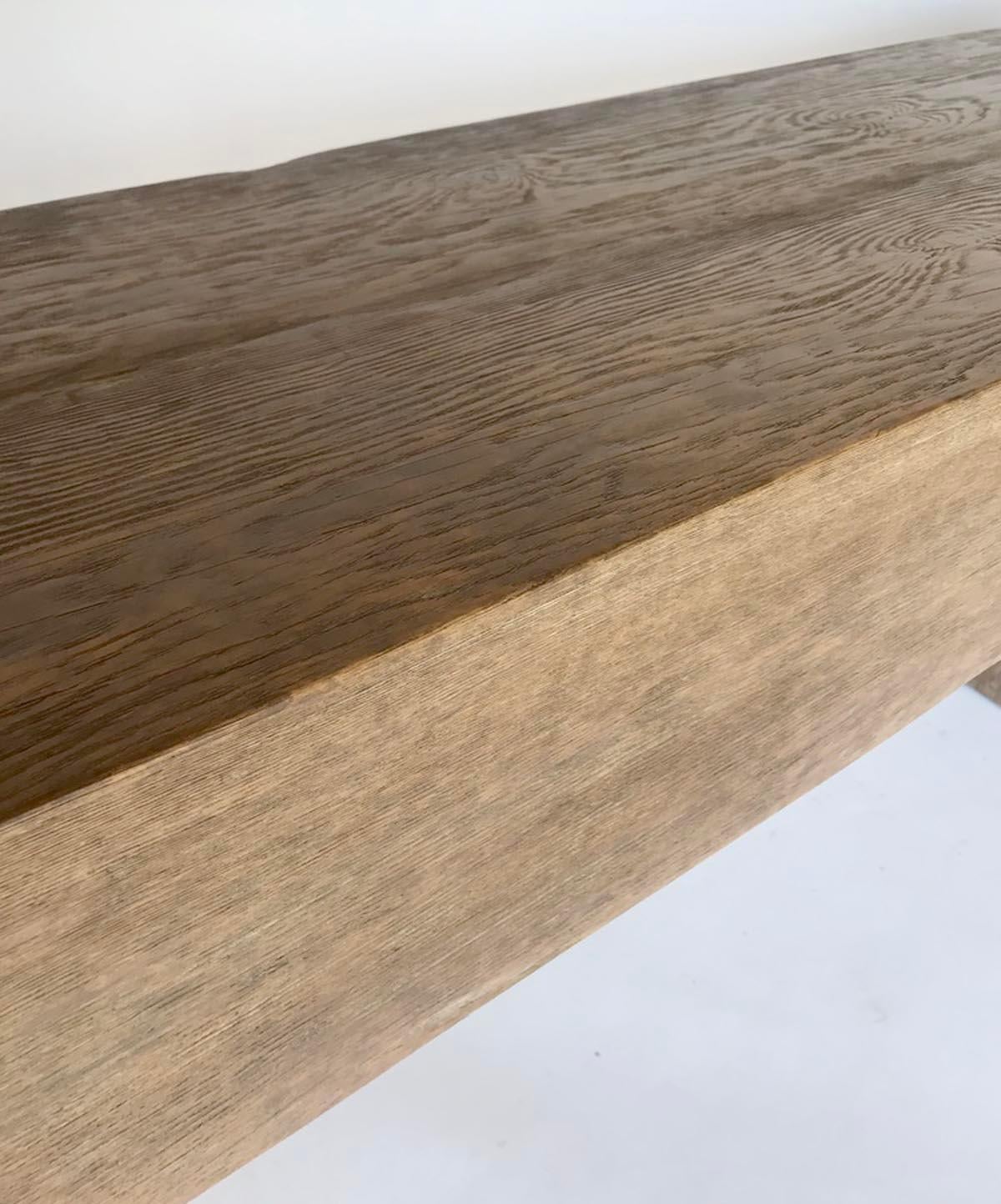 Rustic Reclaimed Wood Waterfall Console by Dos Gallos Studio - AVAILABLE NOW! For Sale