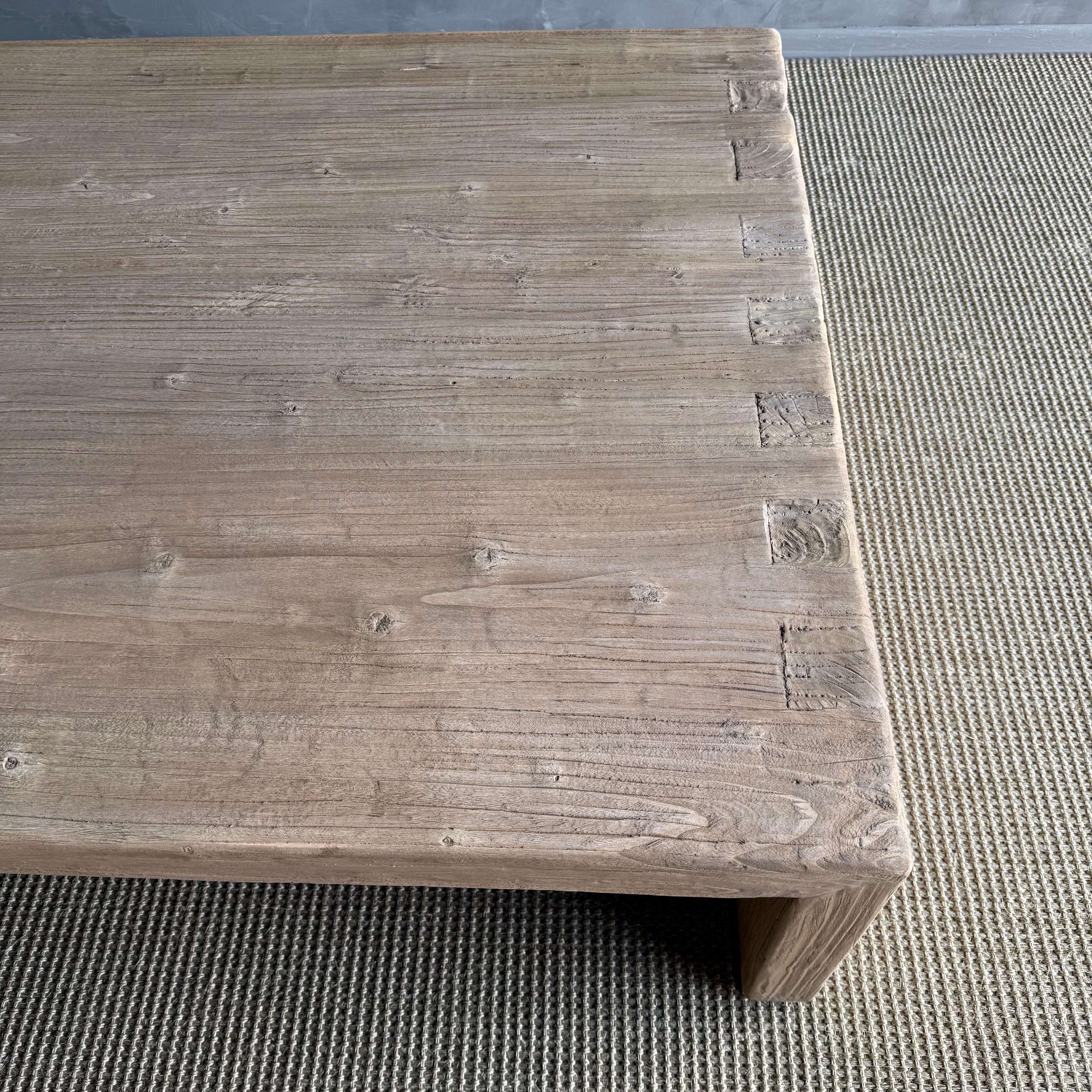 Reclaimed Wood Waterfall Style Coffee Table In New Condition For Sale In Old Town Orange, CA
