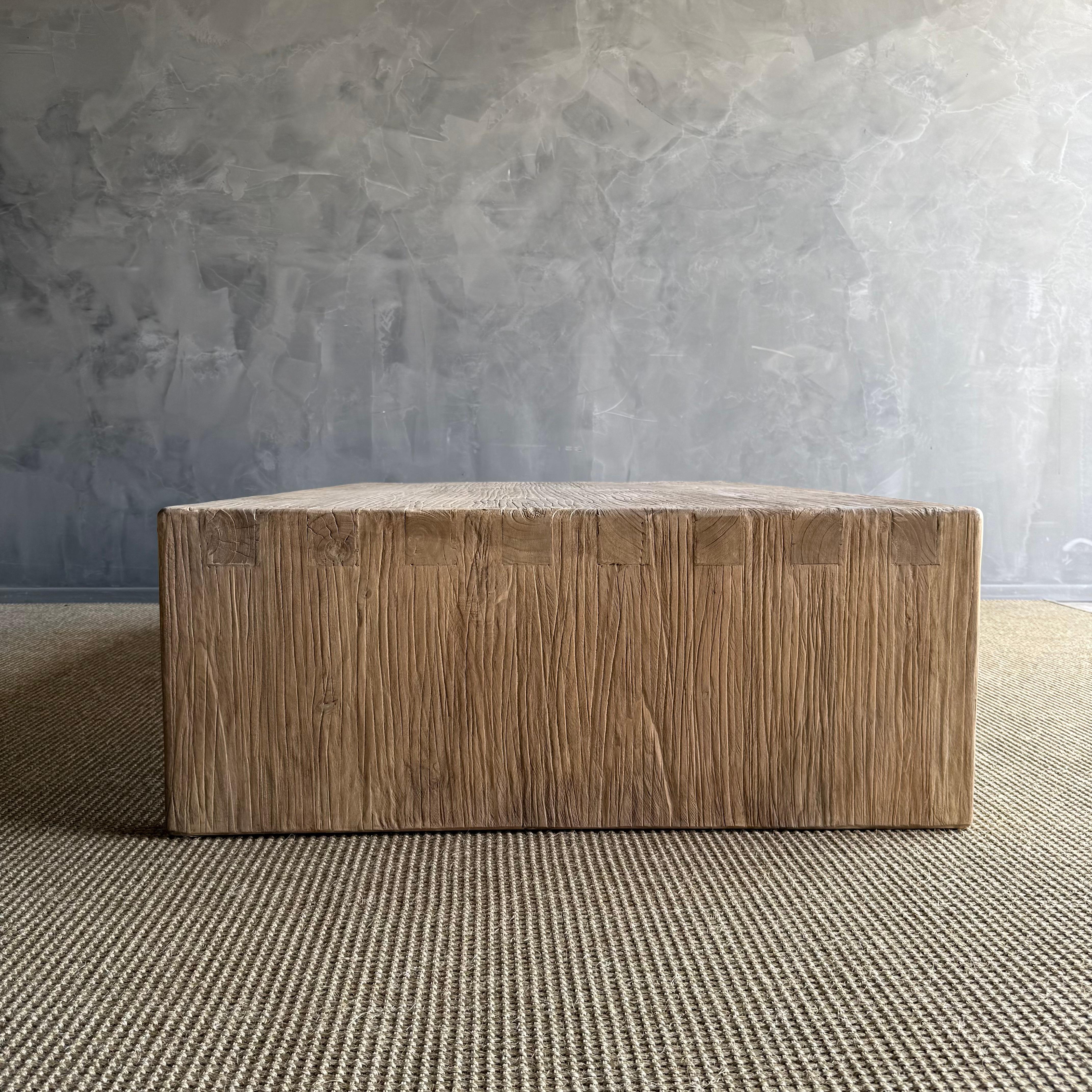 Reclaimed Wood Waterfall Style Coffee Table For Sale 2