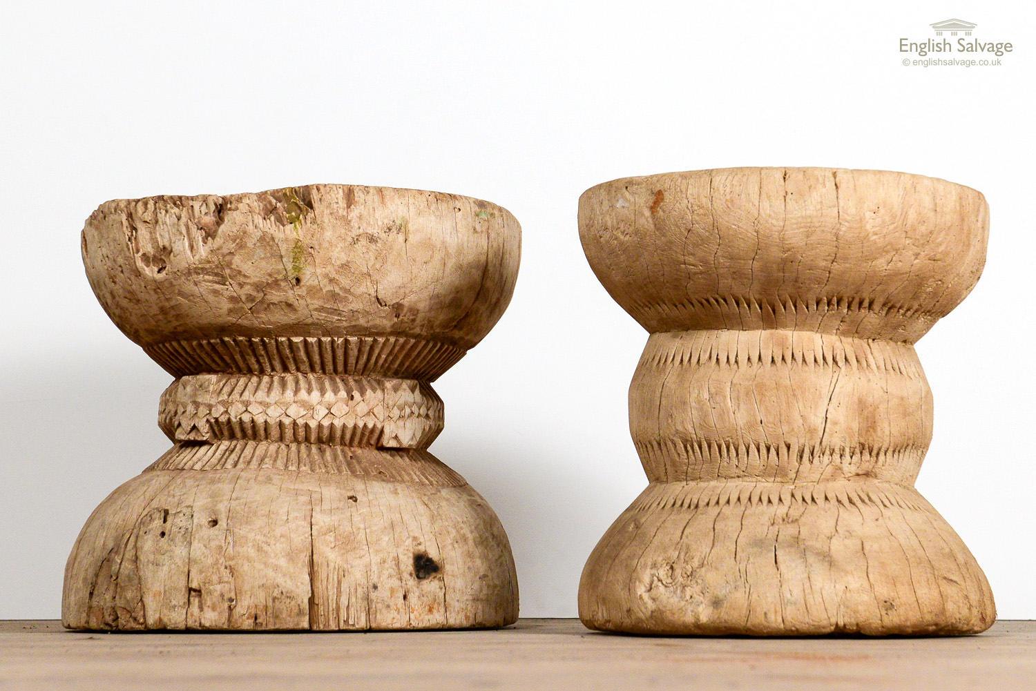 European Reclaimed Wooden Reels / Stools / Stands, 20th Century For Sale