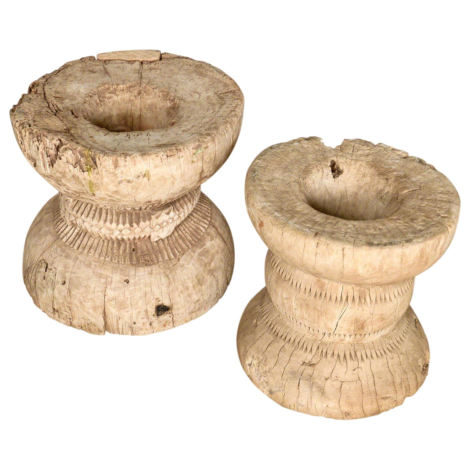 Reclaimed Wooden Reels / Stools / Stands, 20th Century For Sale