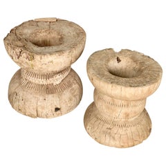 Reclaimed Wooden Reels / Stools / Stands, 20th Century