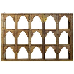 Reclaimed Wooden Topi Arch Wall Fixed Shelves, 20th Century