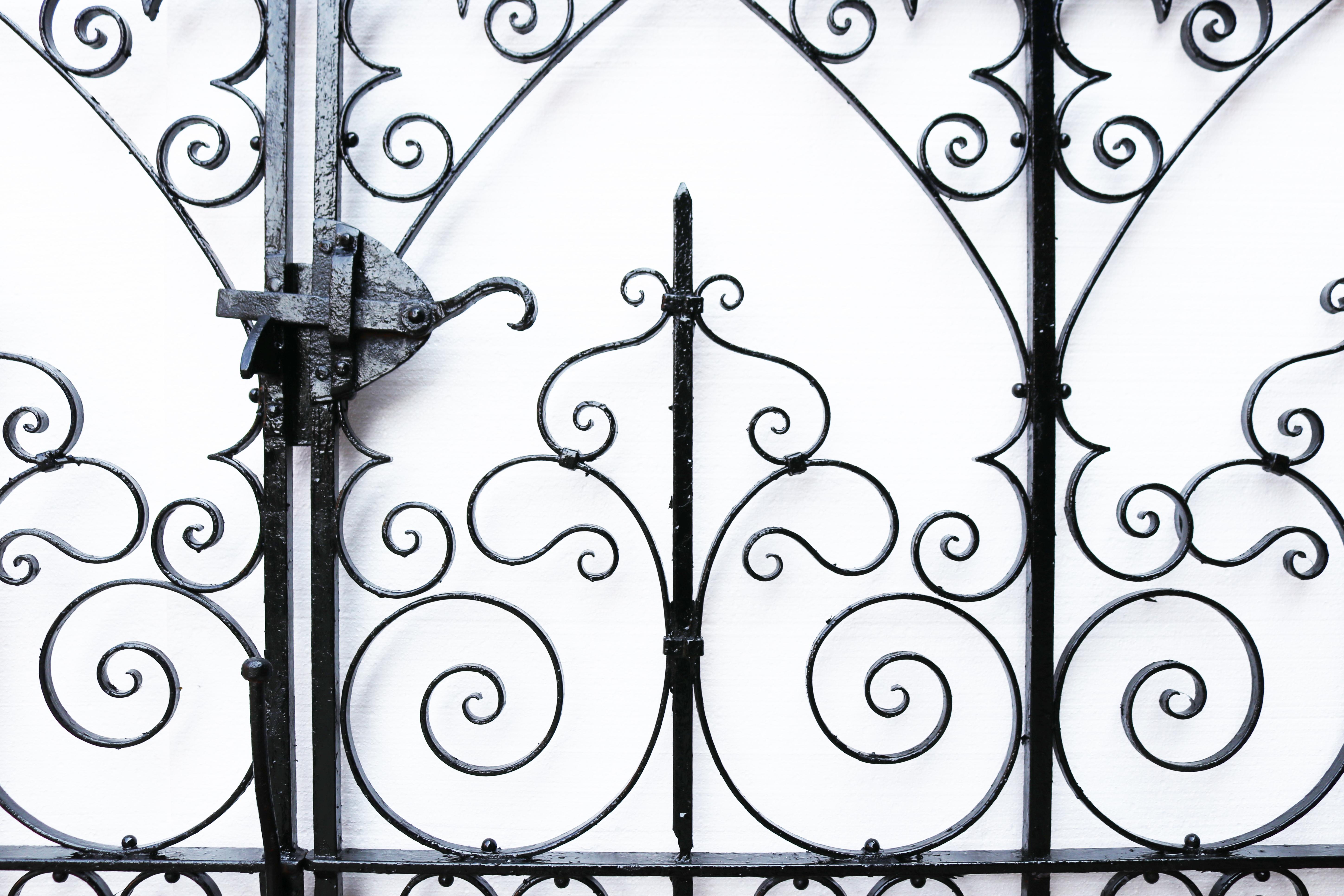 19th Century Reclaimed Wrought Iron Driveway Gates For Sale