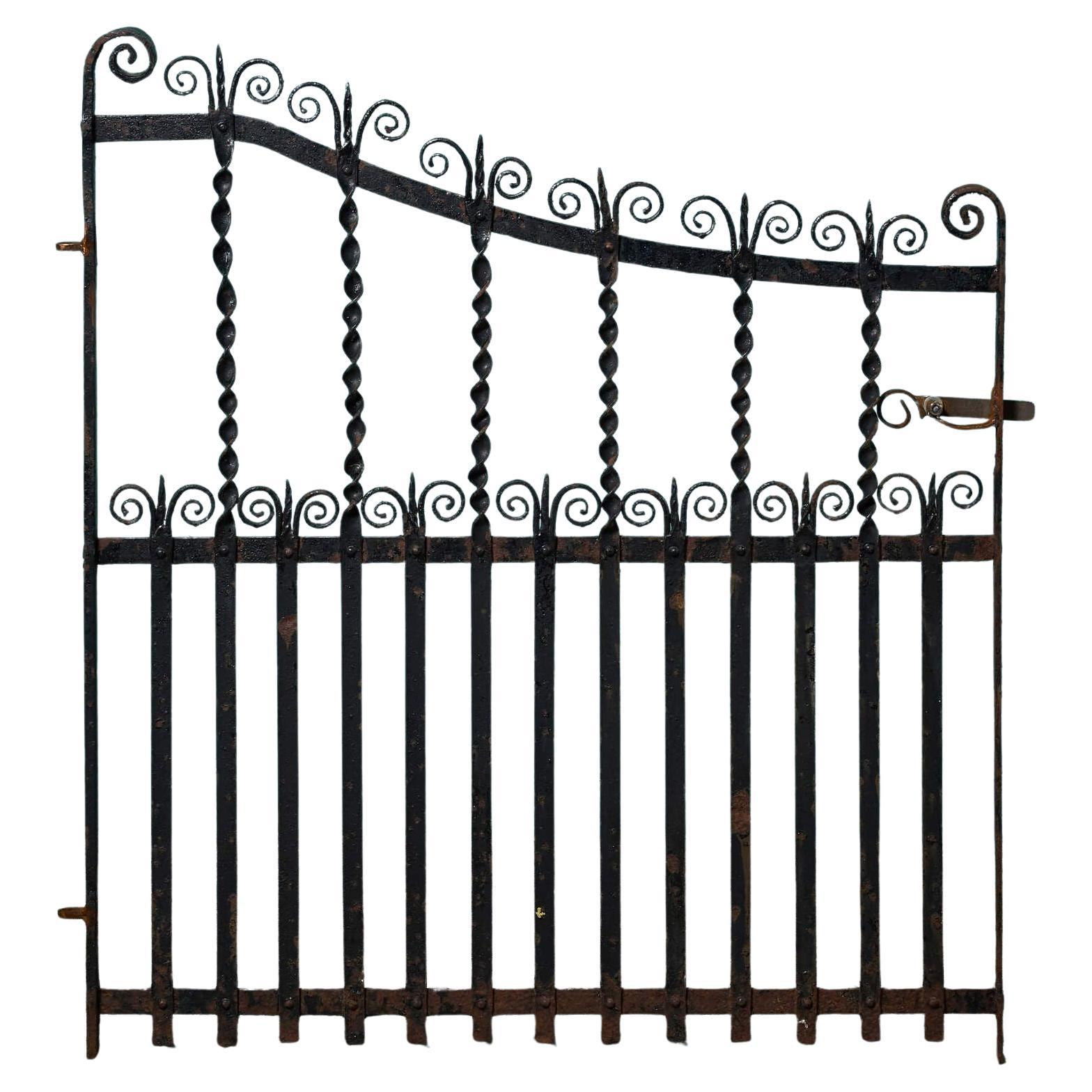 Reclaimed Wrought Iron Garden Side Gate For Sale