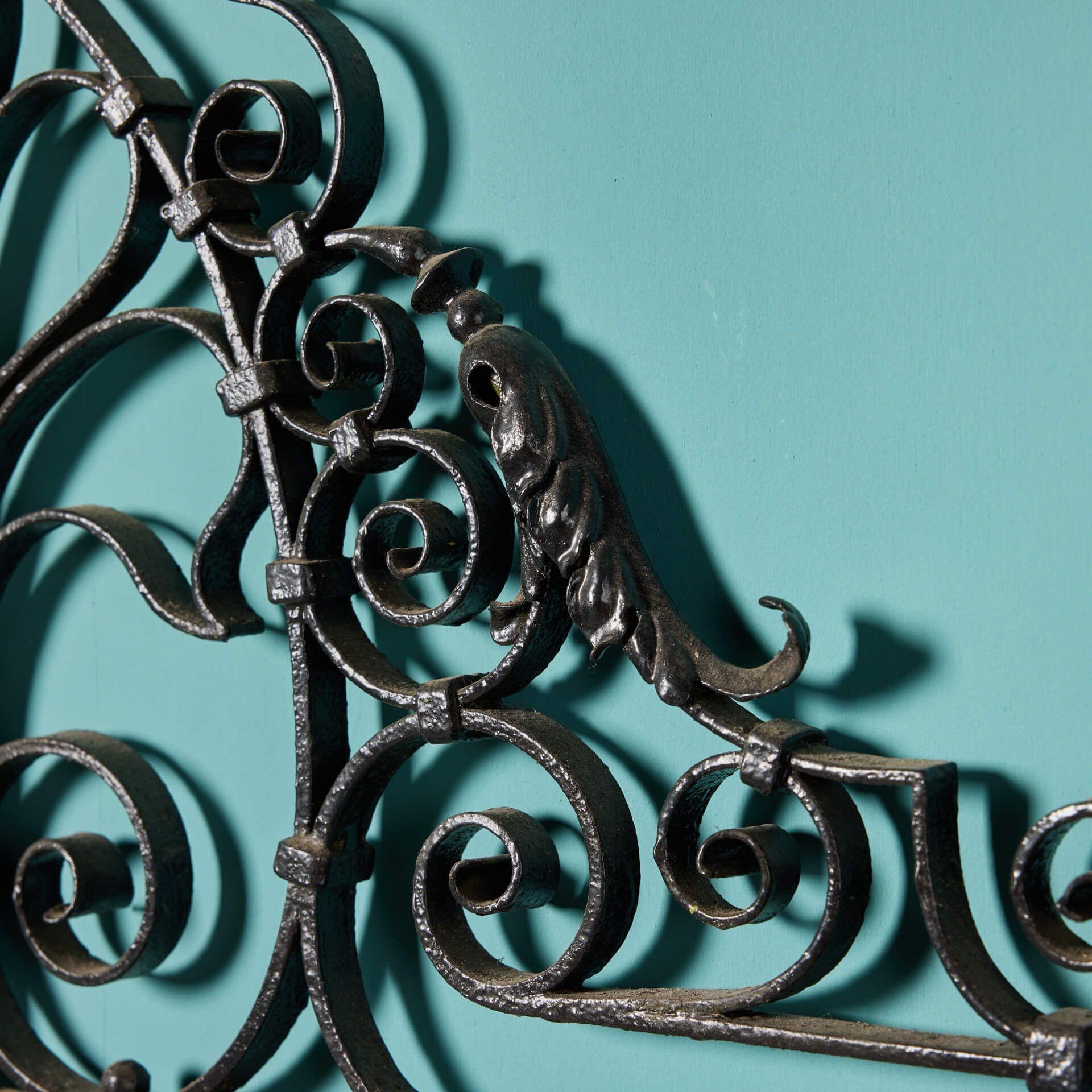 English Reclaimed Wrought Iron Gate Overthrow For Sale