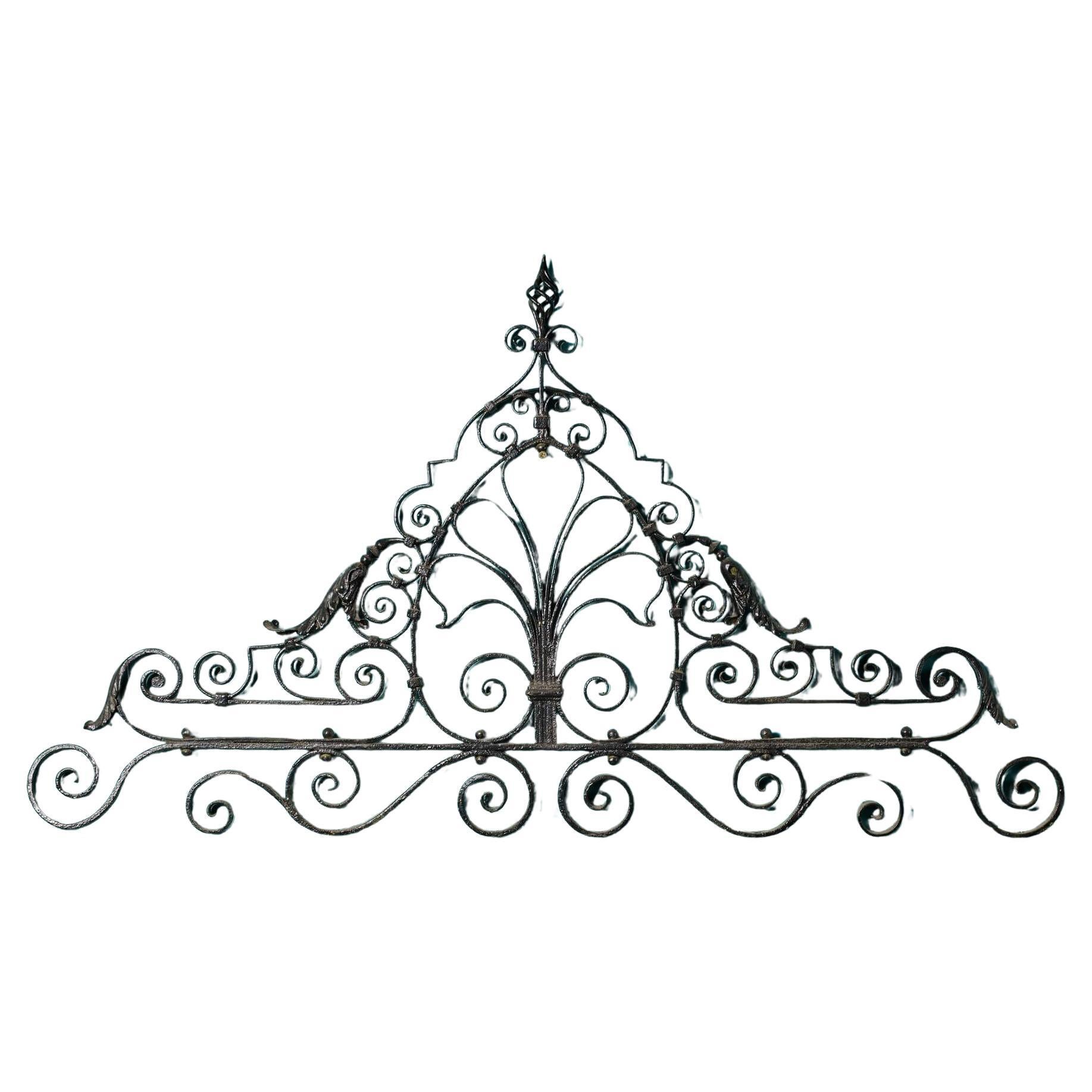 Reclaimed Wrought Iron Gate Overthrow For Sale