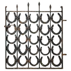 Vintage Reclaimed Wrought Iron Horseshoe Garden Gate