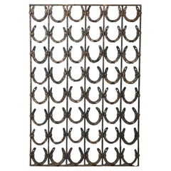 Vintage Reclaimed Wrought Iron Horseshoe Garden Panel