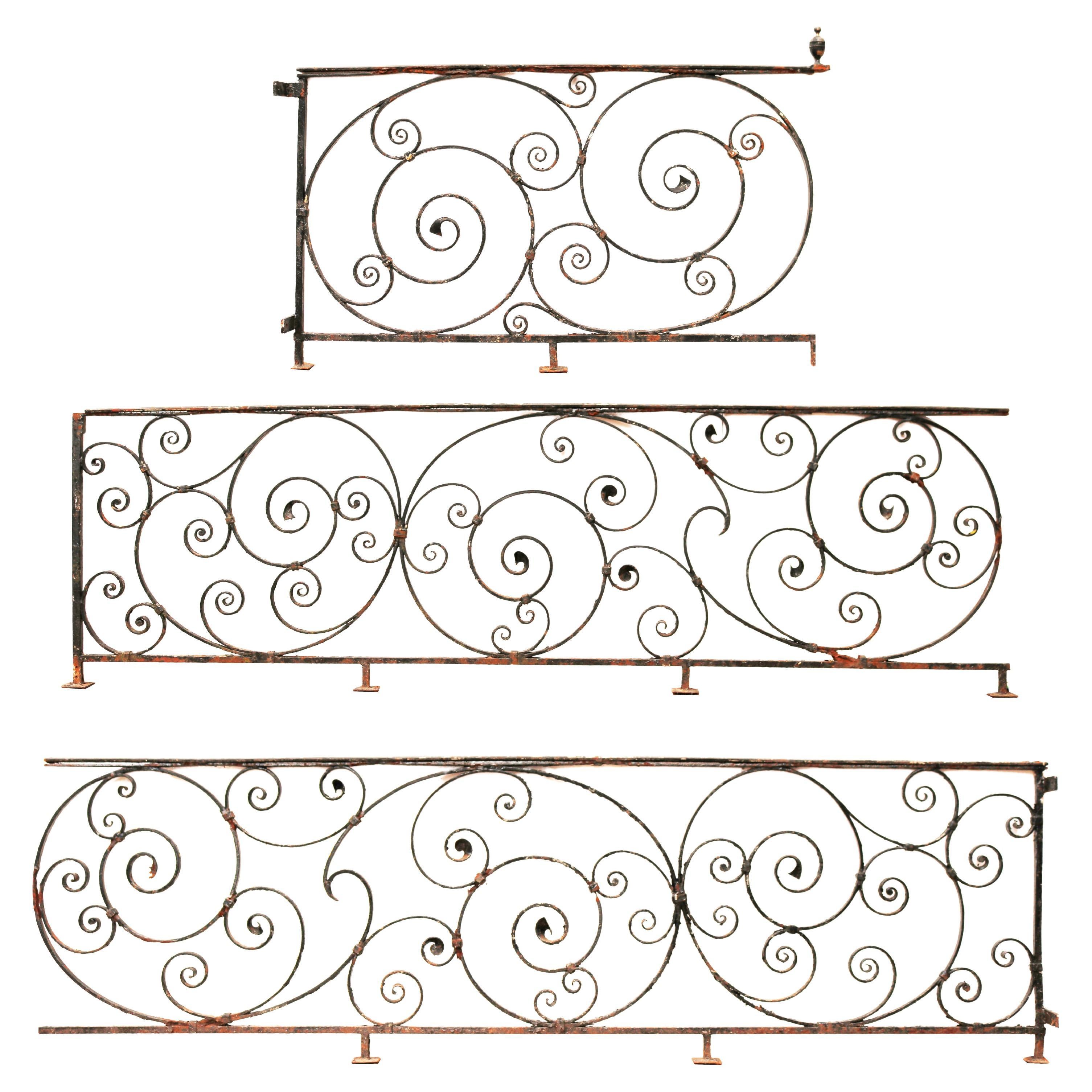 Reclaimed Wrought Iron Railings For Sale