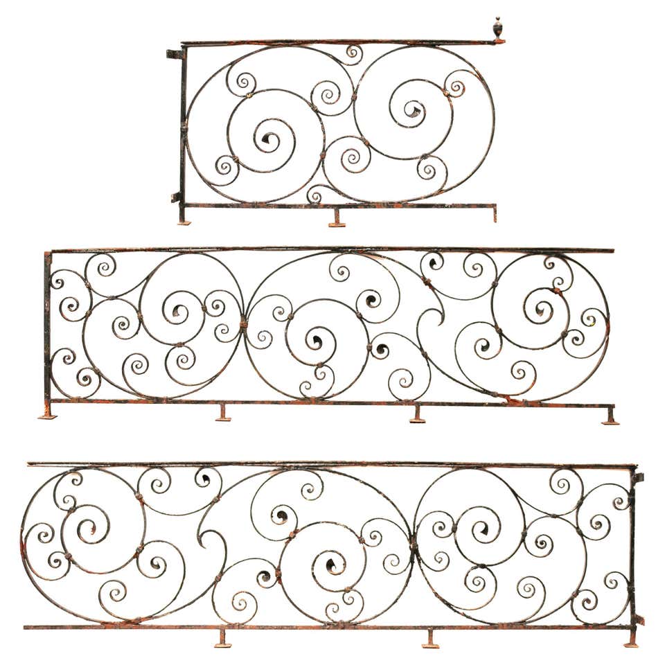 French Art Nouveau Iron Railing with Lily Design For Sale at 1stDibs ...