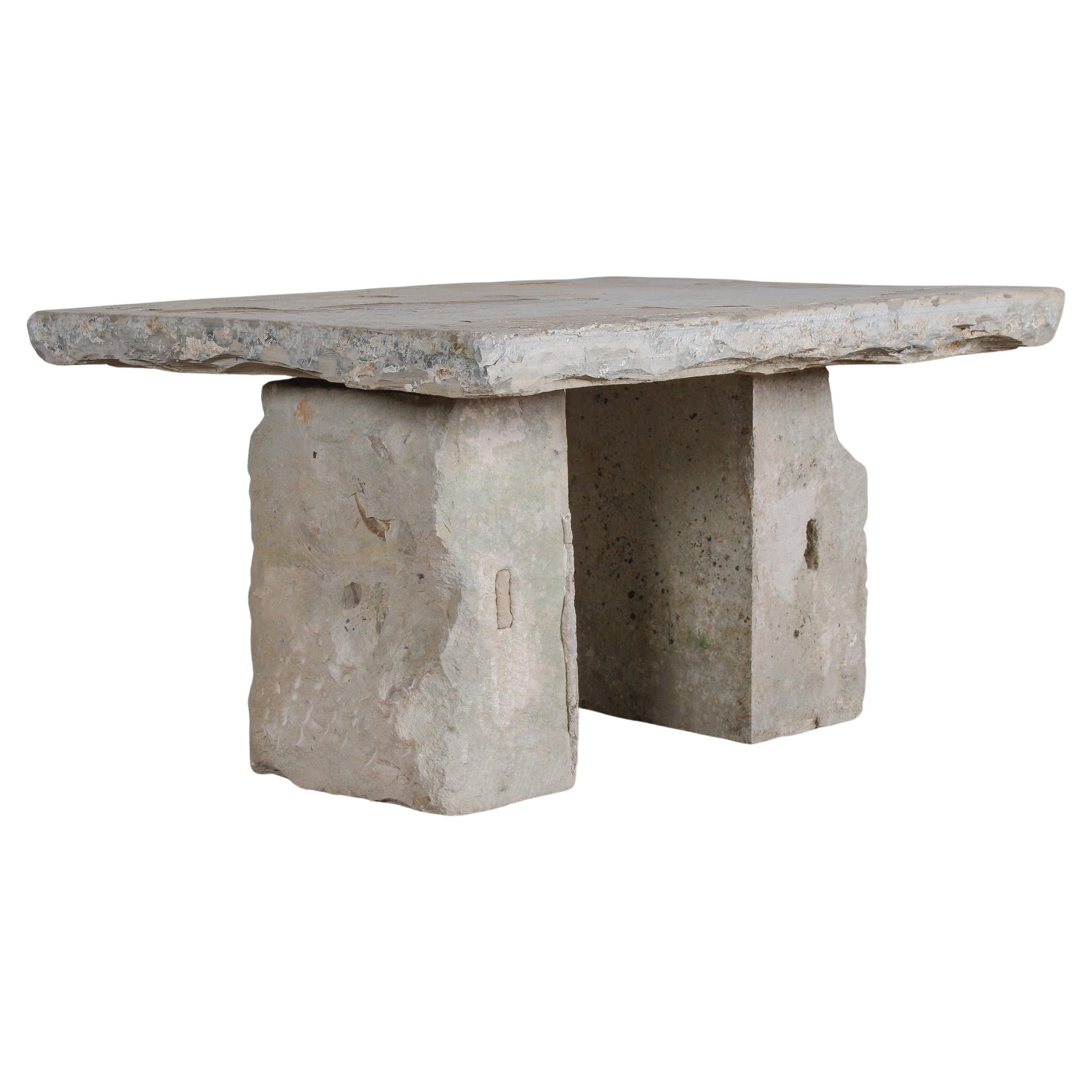 Reclaimed Yorkstone Carved Stone Coffee Table Garden Feature - English 19thC