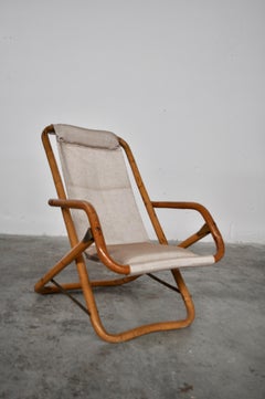 Reclinable and Oscilanting Faux Bamboo Seats, Italy, 1960s