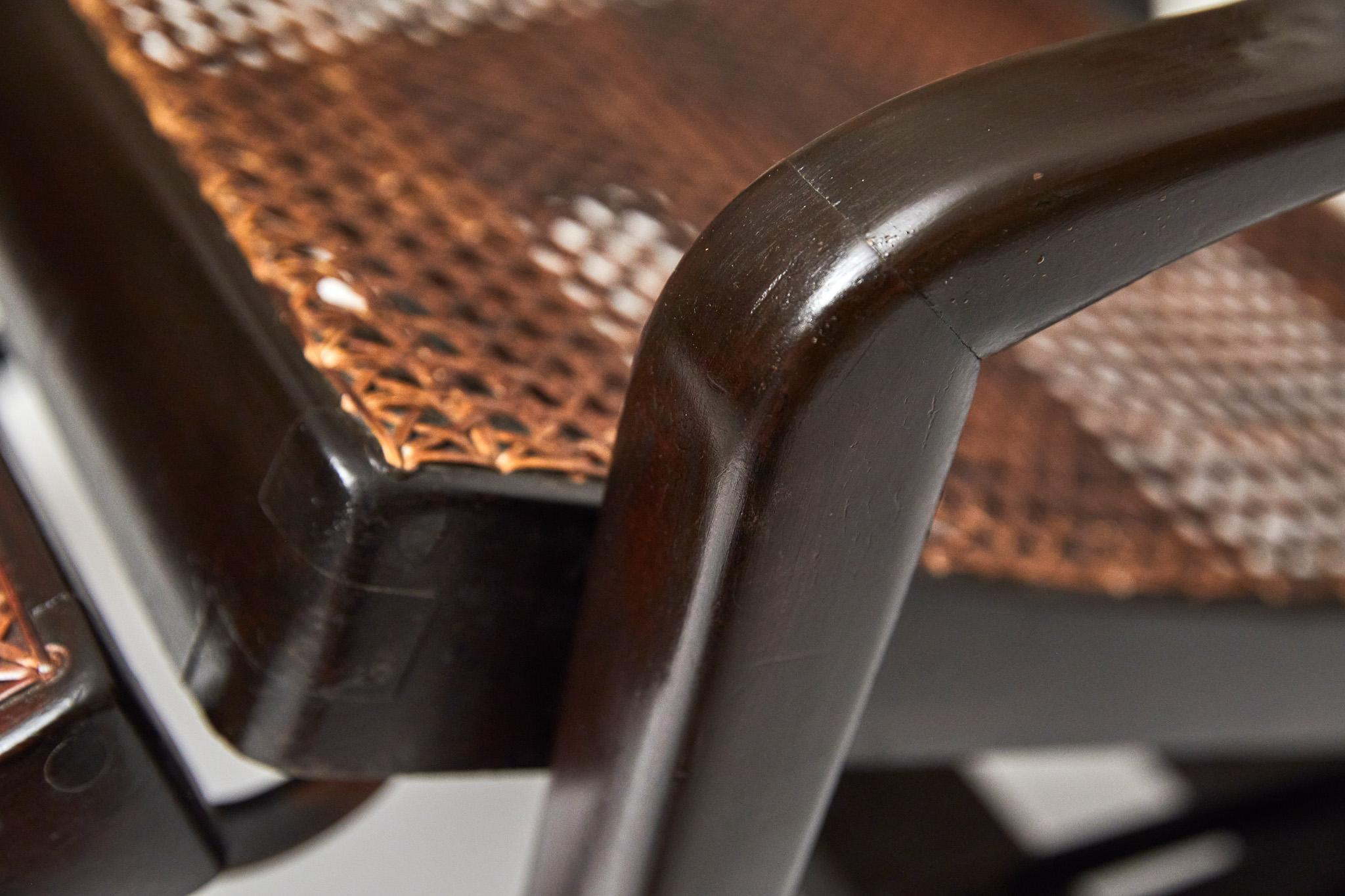 Moderne Sonnenterrasse-Sessel aus Hartholz und Schilfrohr von Walter Gerdau Brazil, Mitte des Jahrhunderts im Angebot 2