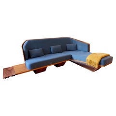 Reclined Sofa in solid Chestnut and Walnut woods