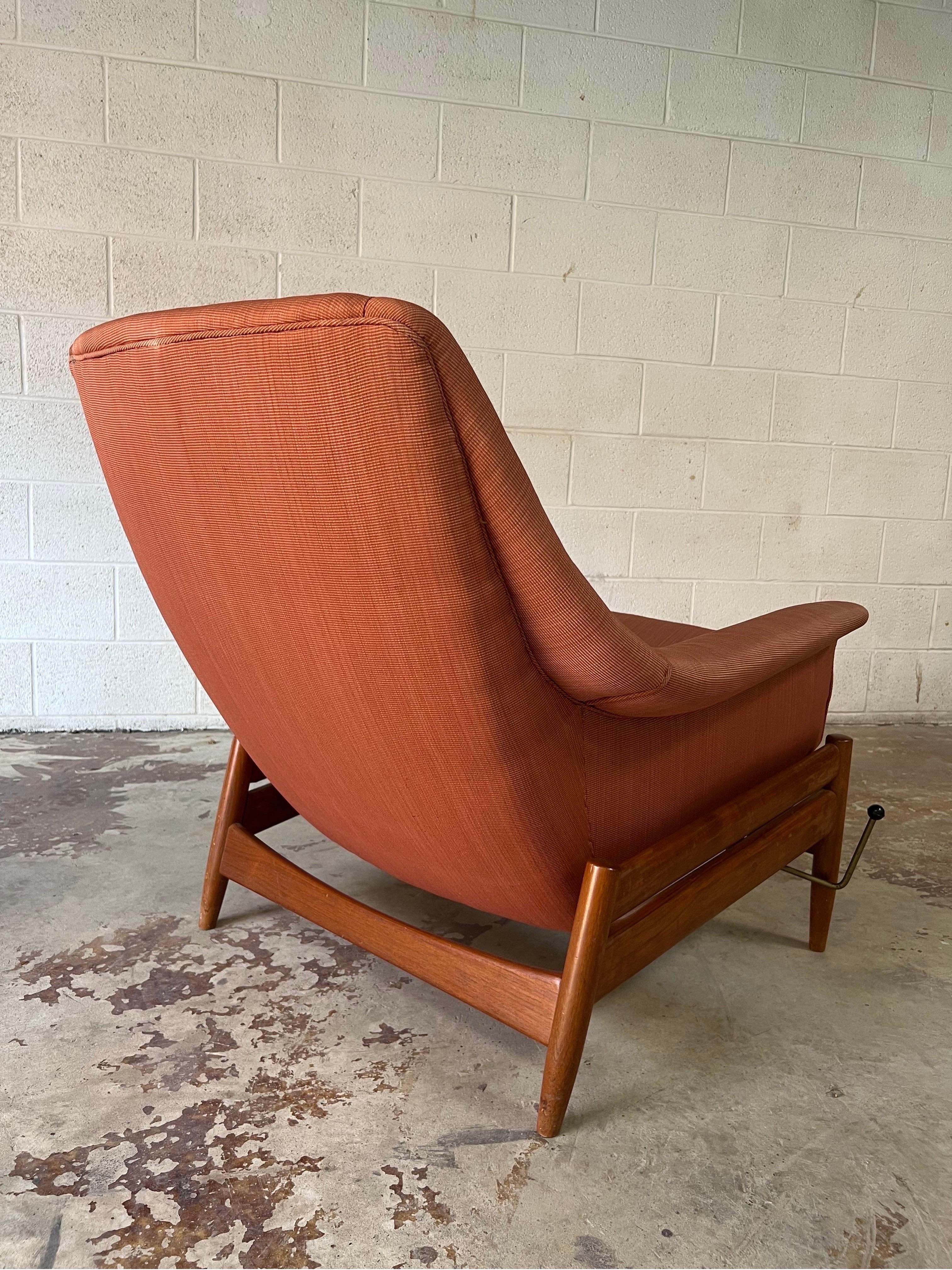 Fabric Recliner by L.K. Hjelle, Norway circa 1960’s