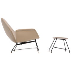 Liegesessel 'Lotus' mit Hocker von Augusto Bozzi für Saporiti:: 1960er Jahre