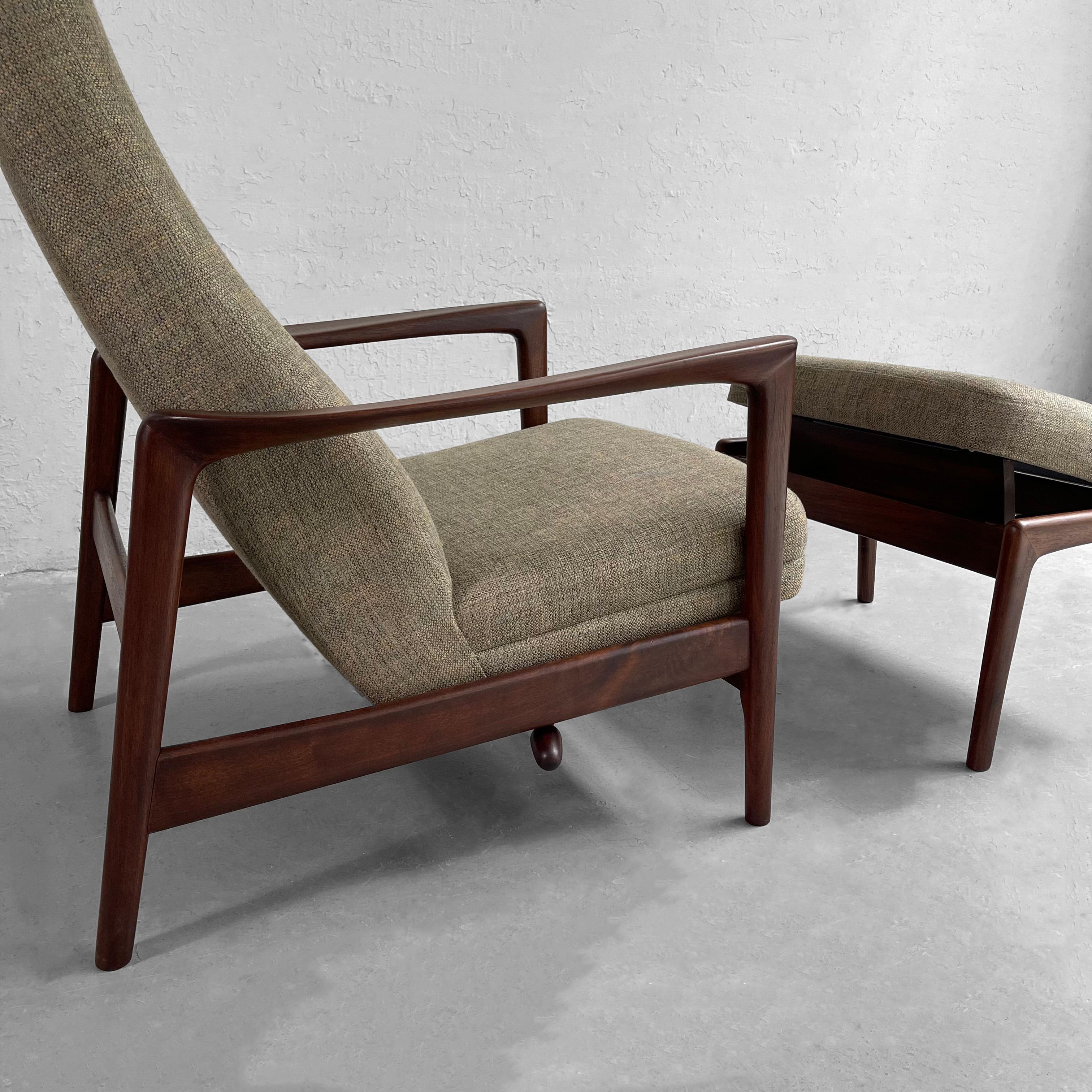 20th Century Recliner Lounge Chair with Ottoman by Folke Ohlsson for DUX