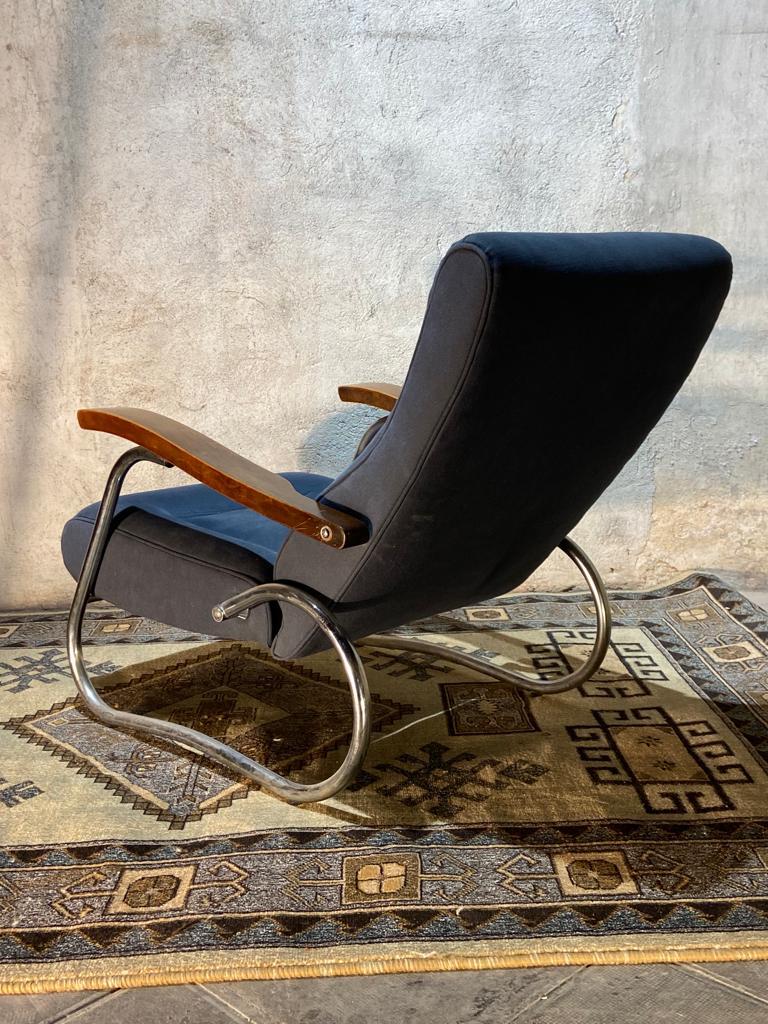 Bauhaus Reclining Armchair 1940s For Sale