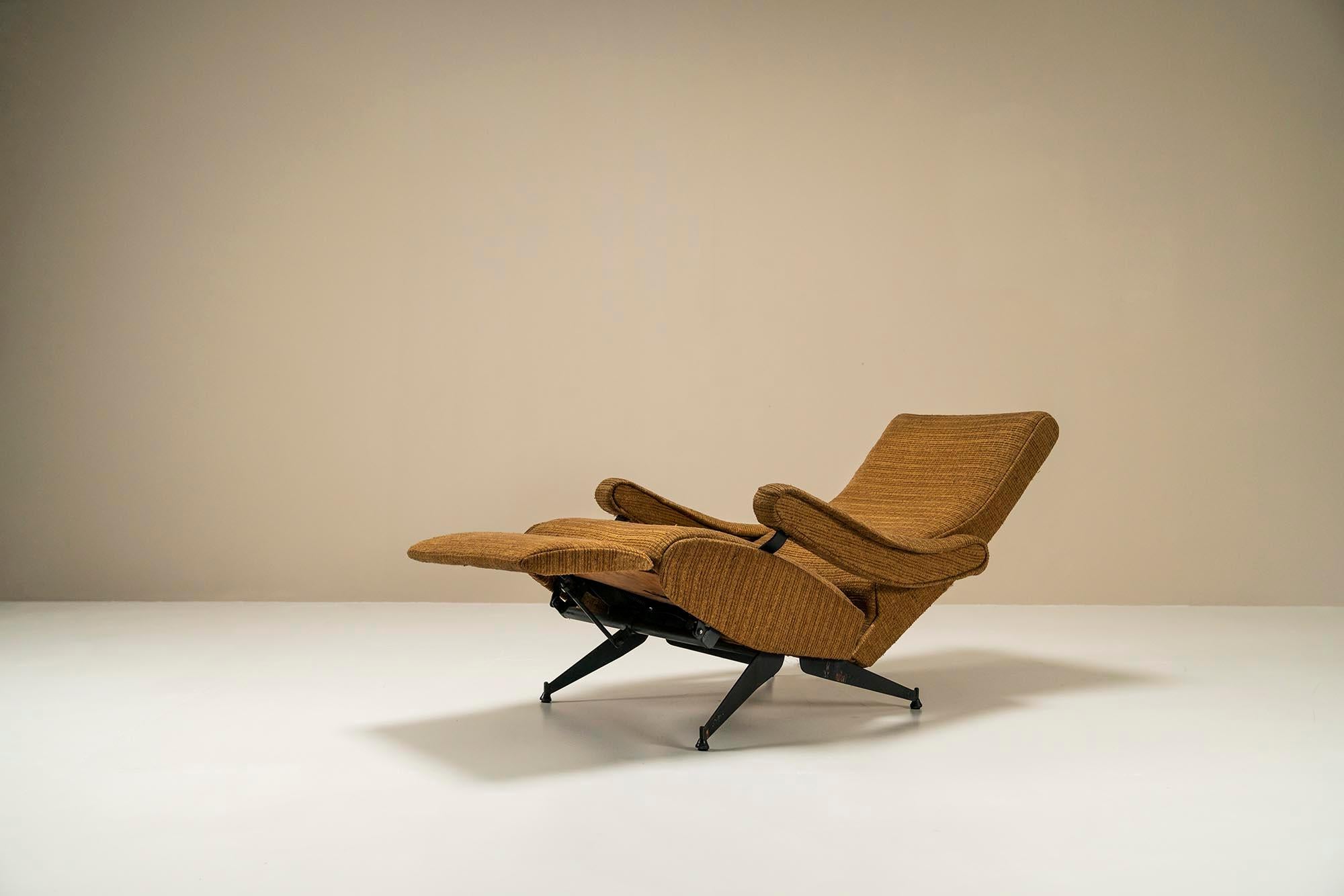Reclining Armchair in Steel and Fabric by Nello Pini for Novarredo, Italy, 1959 For Sale 4