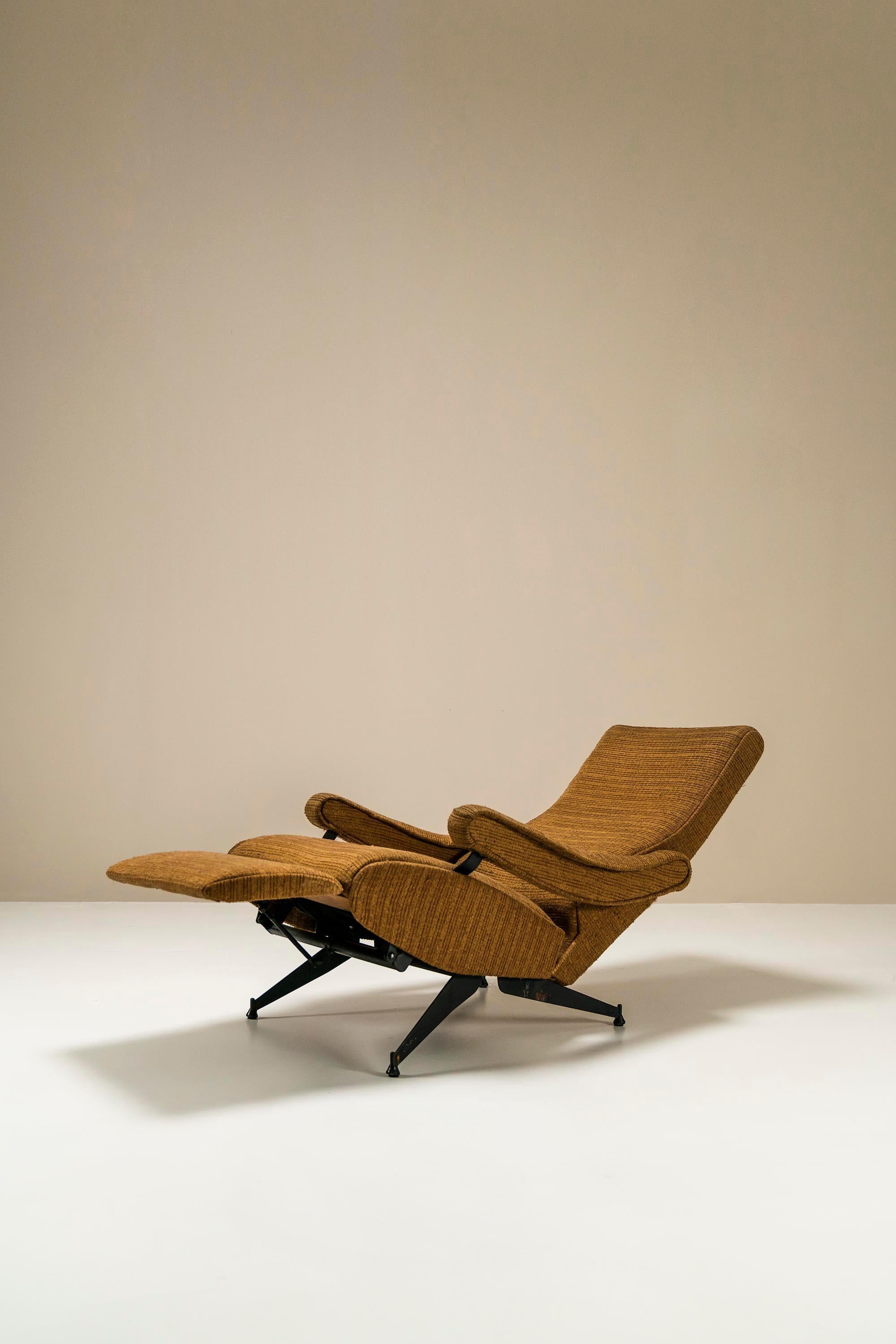 Reclining Armchair in Steel and Fabric by Nello Pini for Novarredo, Italy, 1959 For Sale 5