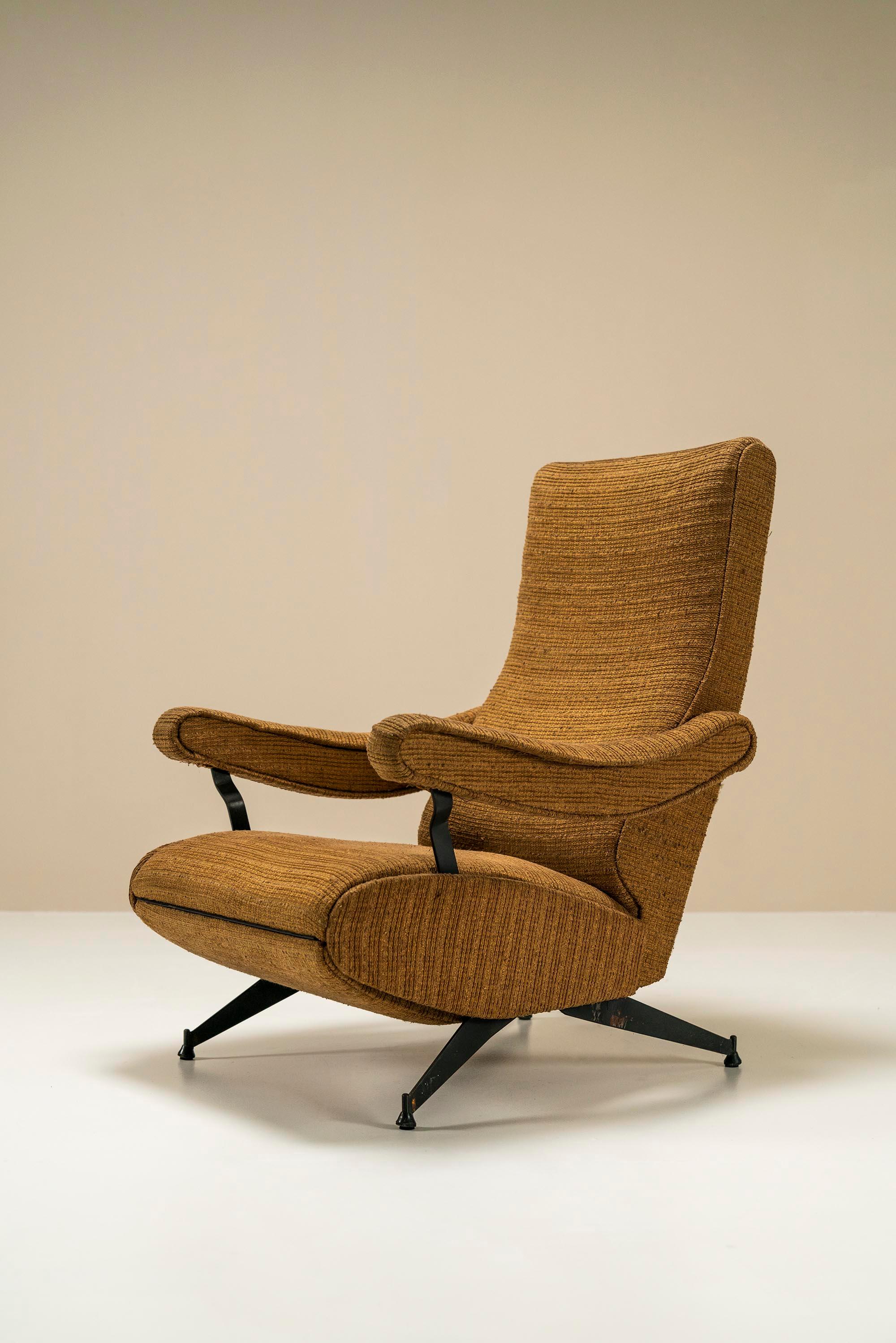 Reclining Armchair in Steel and Fabric by Nello Pini for Novarredo, Italy, 1959 For Sale 7