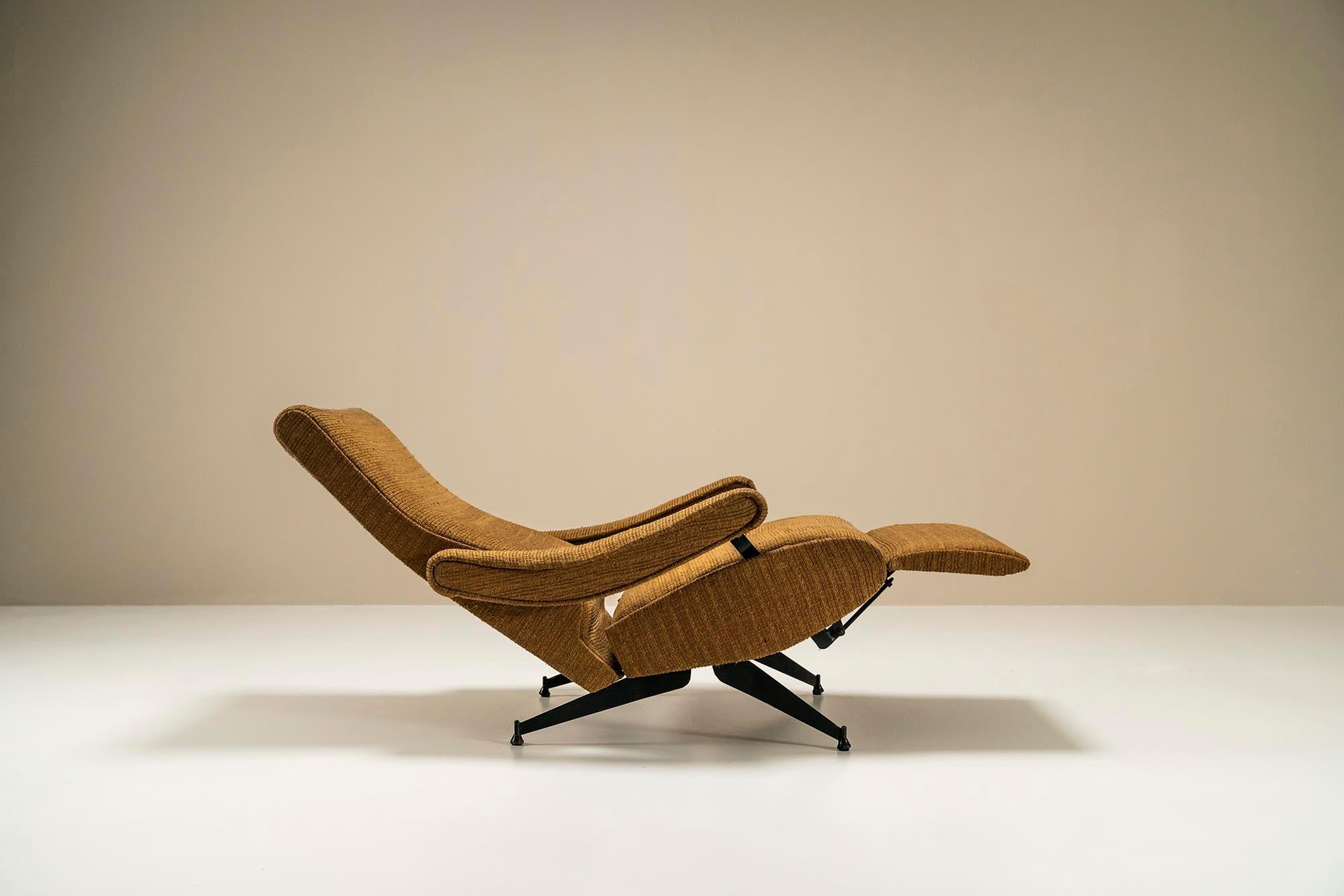 Reclining Armchair in Steel and Fabric by Nello Pini for Novarredo, Italy, 1959 For Sale 2